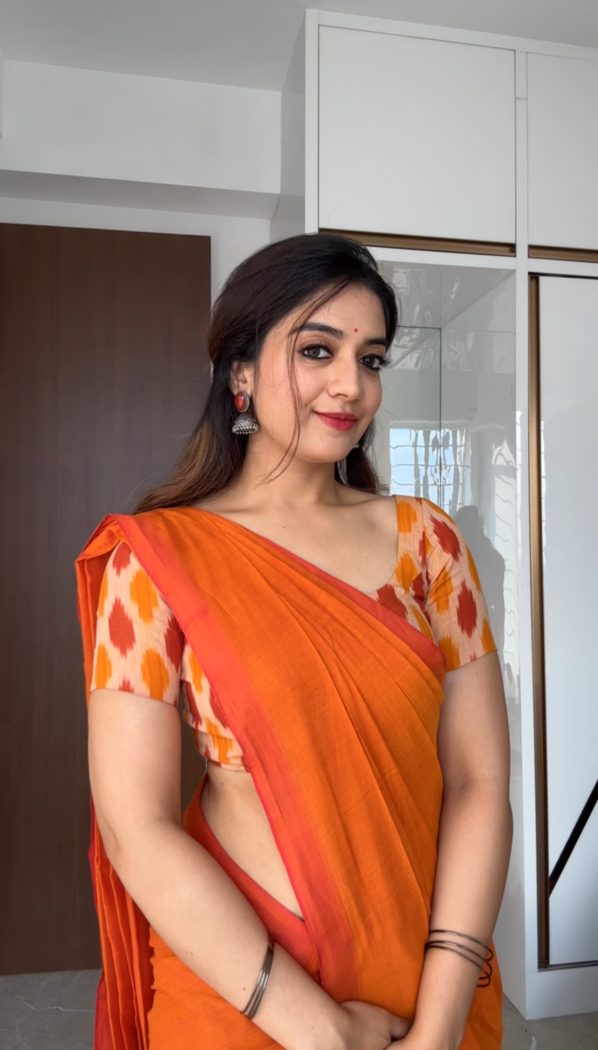 Orange Ikkat Blouse