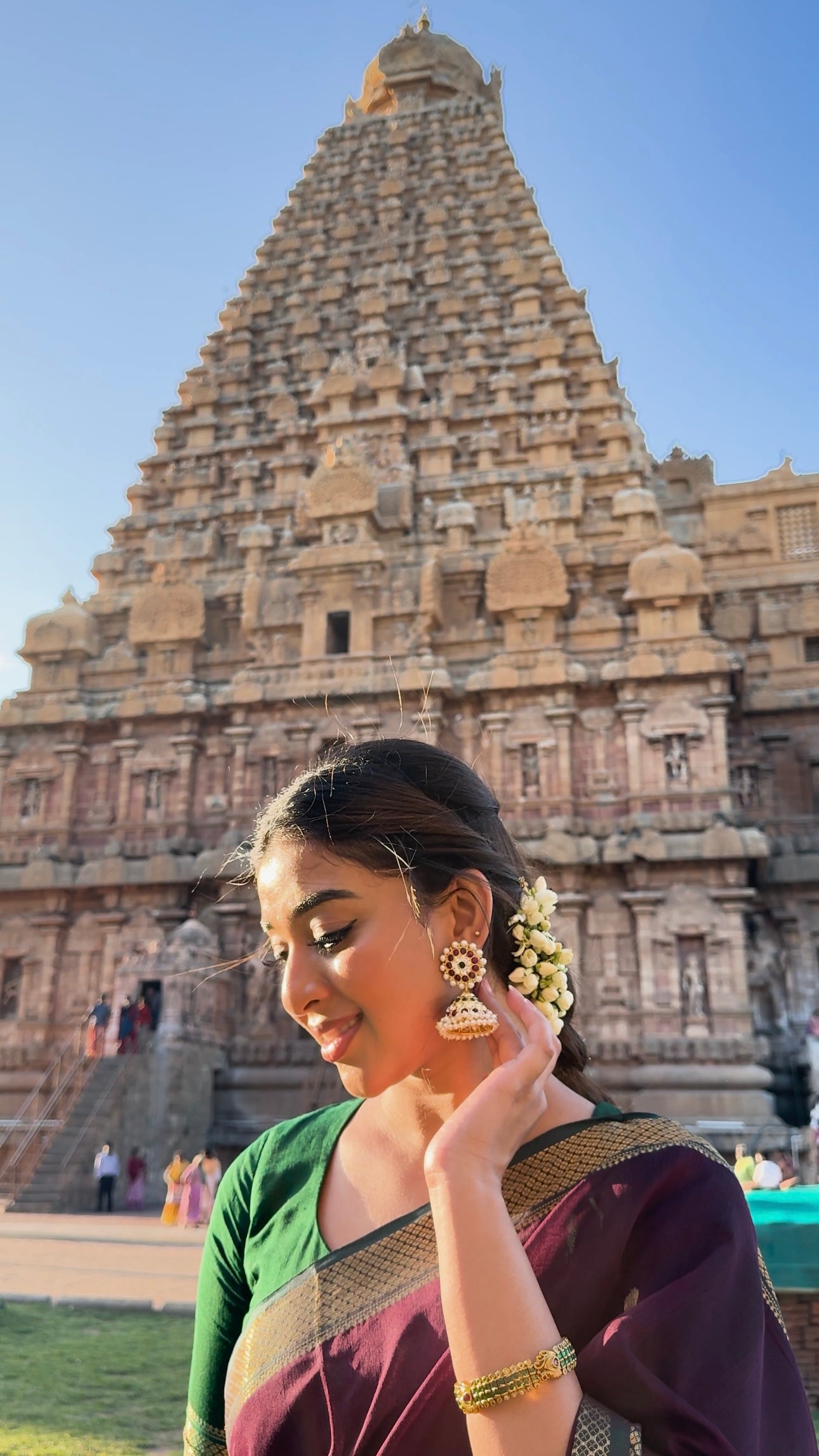 Luthuf Dark Wine Maheshwari Silk Cotton Handloom Saree