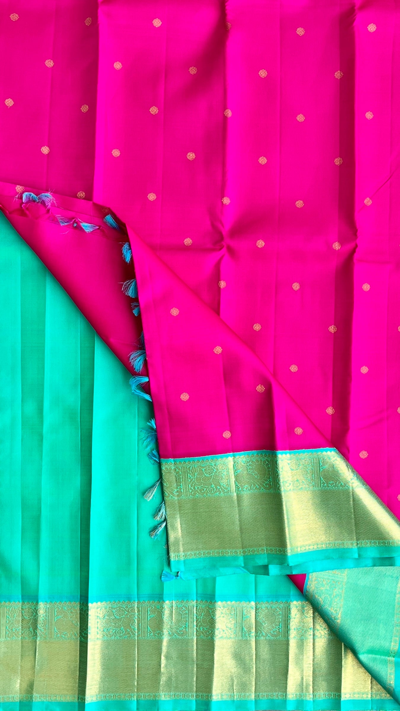 Dark Pink Pure Silk Kanjivaram Saree