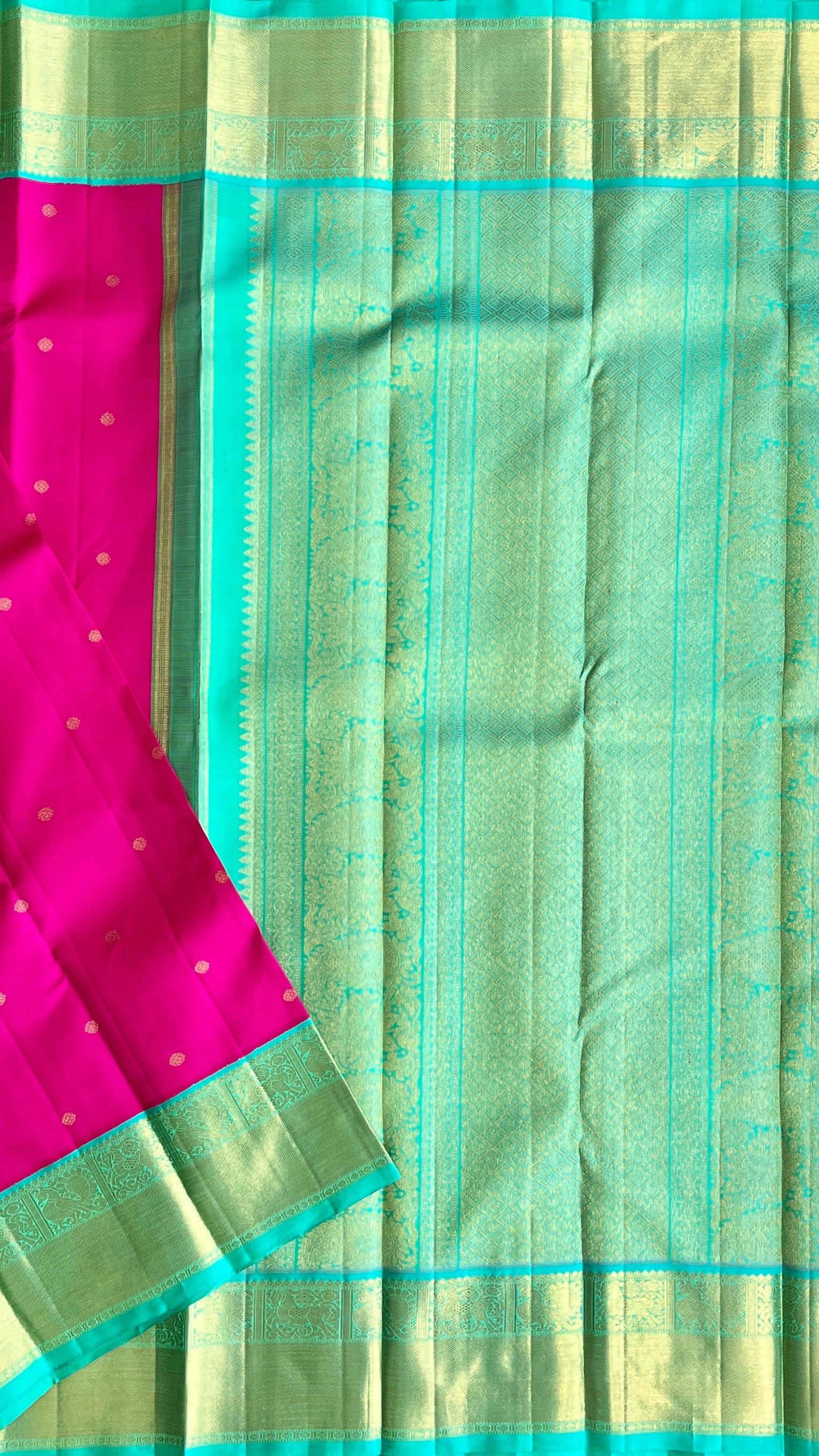Dark Pink Pure Silk Kanjivaram Saree