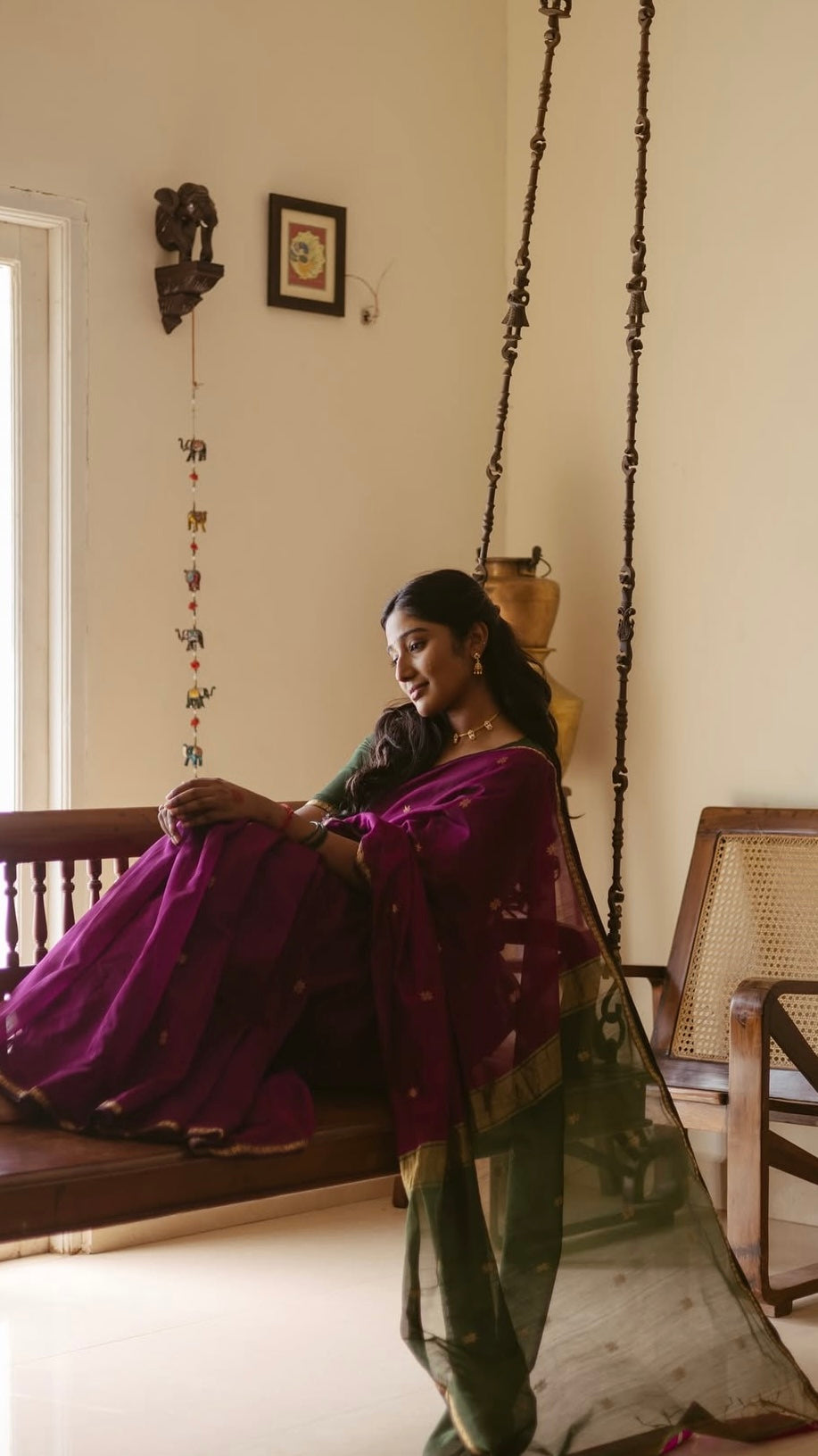 Deepika Ethnic Pink Maheshwari Silk Cotton Handloom Saree