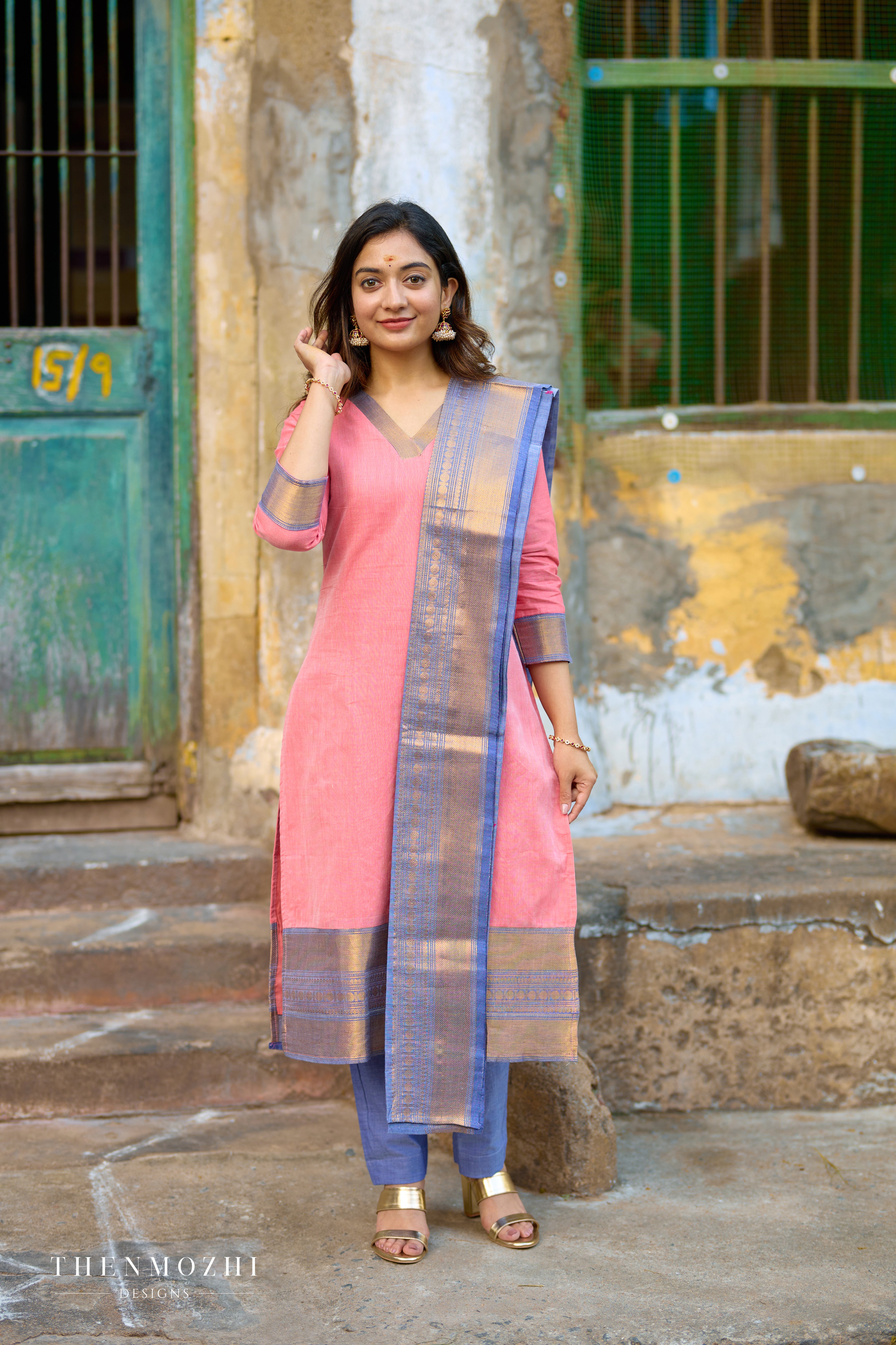 Onion Pink Chettinad Cotton Salwar