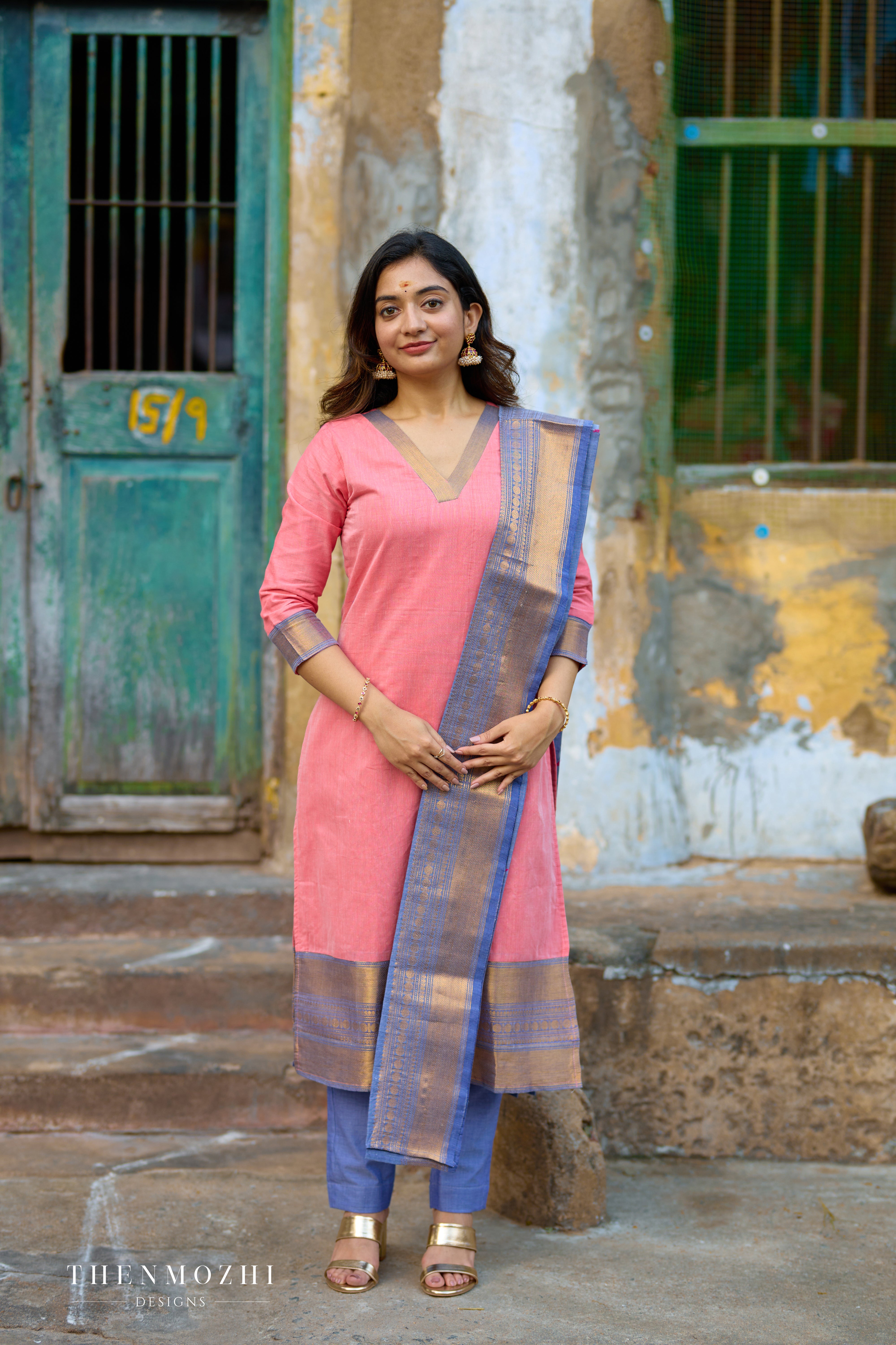 Onion Pink Chettinad Cotton Salwar