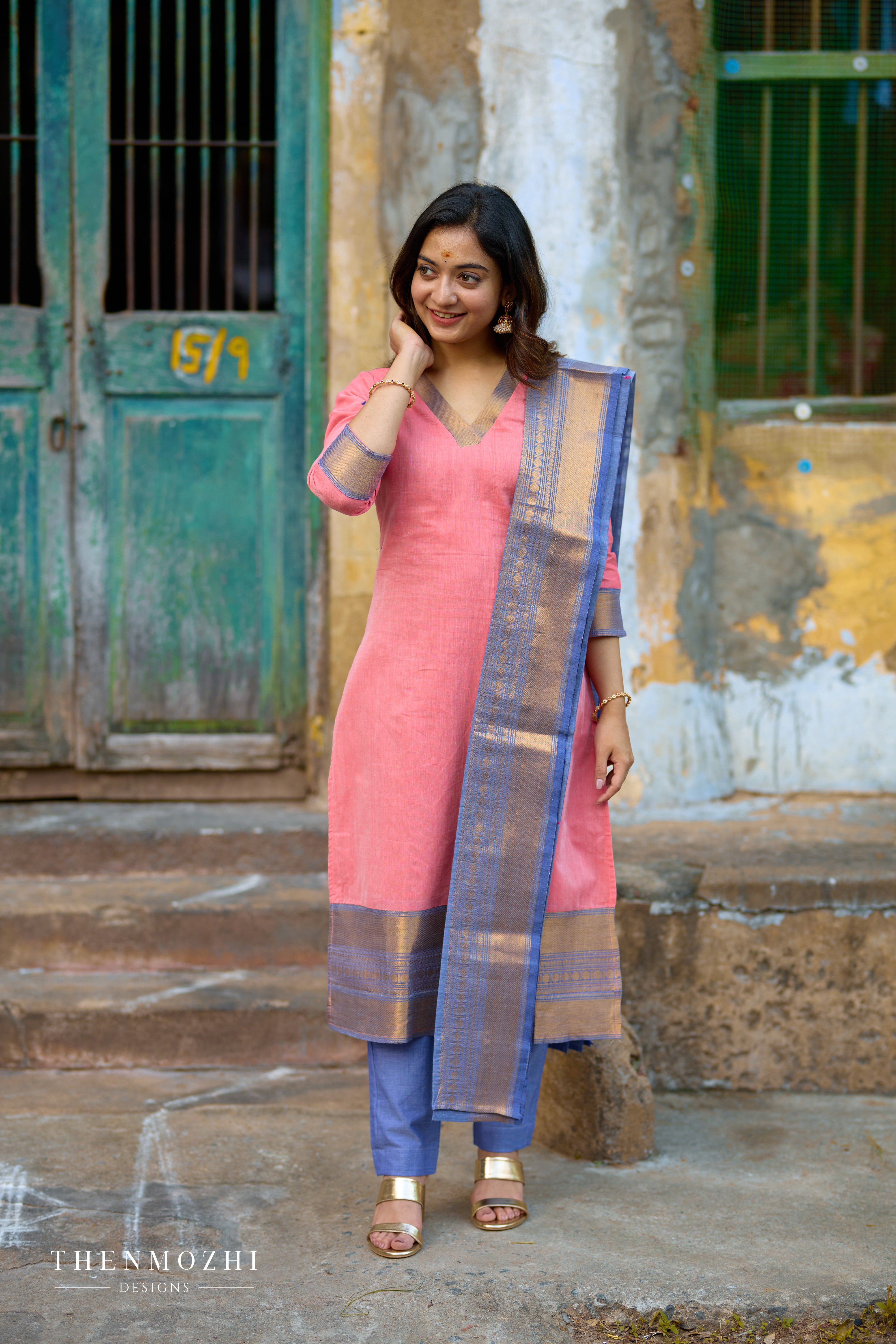 Onion Pink Chettinad Cotton Salwar