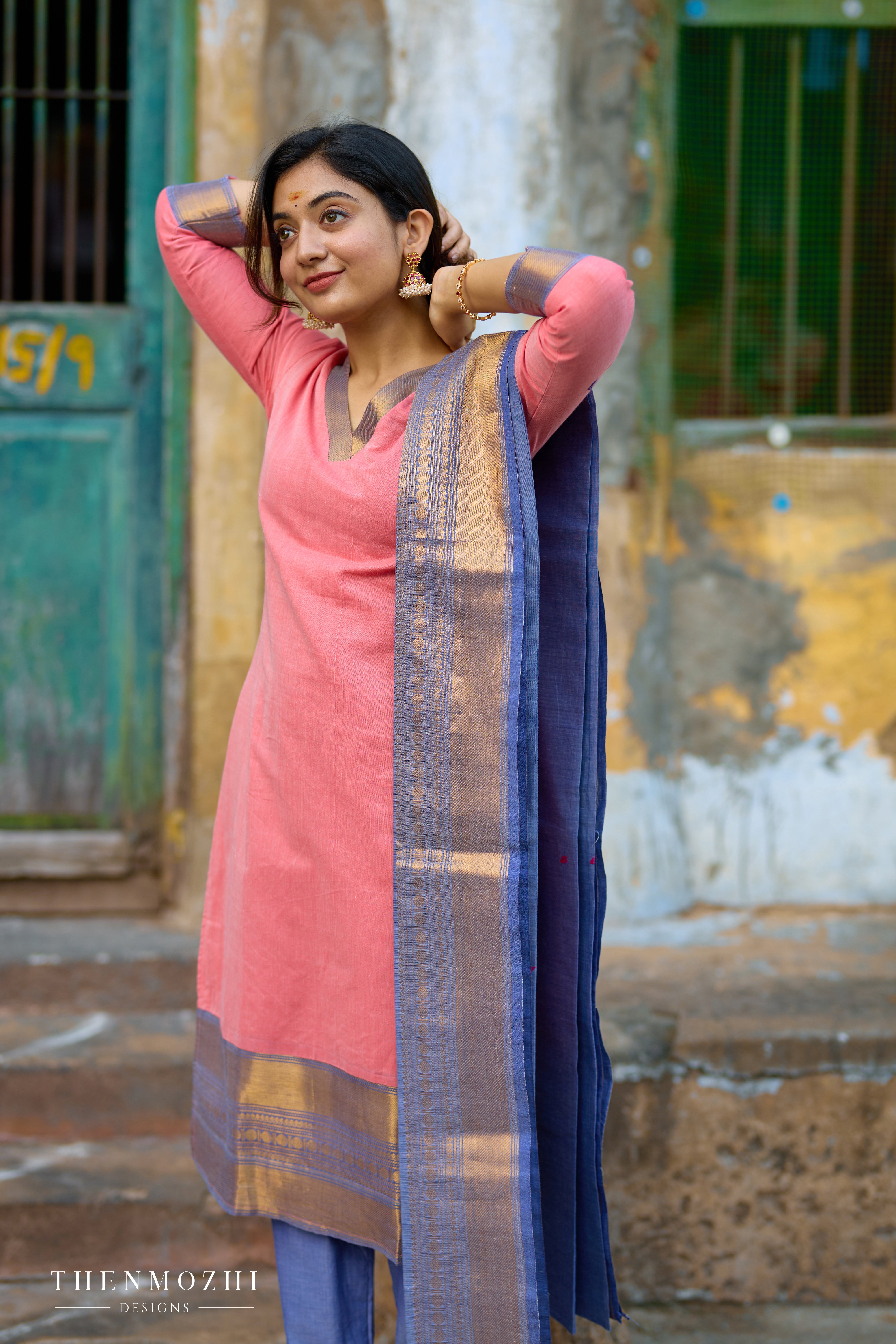 Onion Pink Chettinad Cotton Salwar