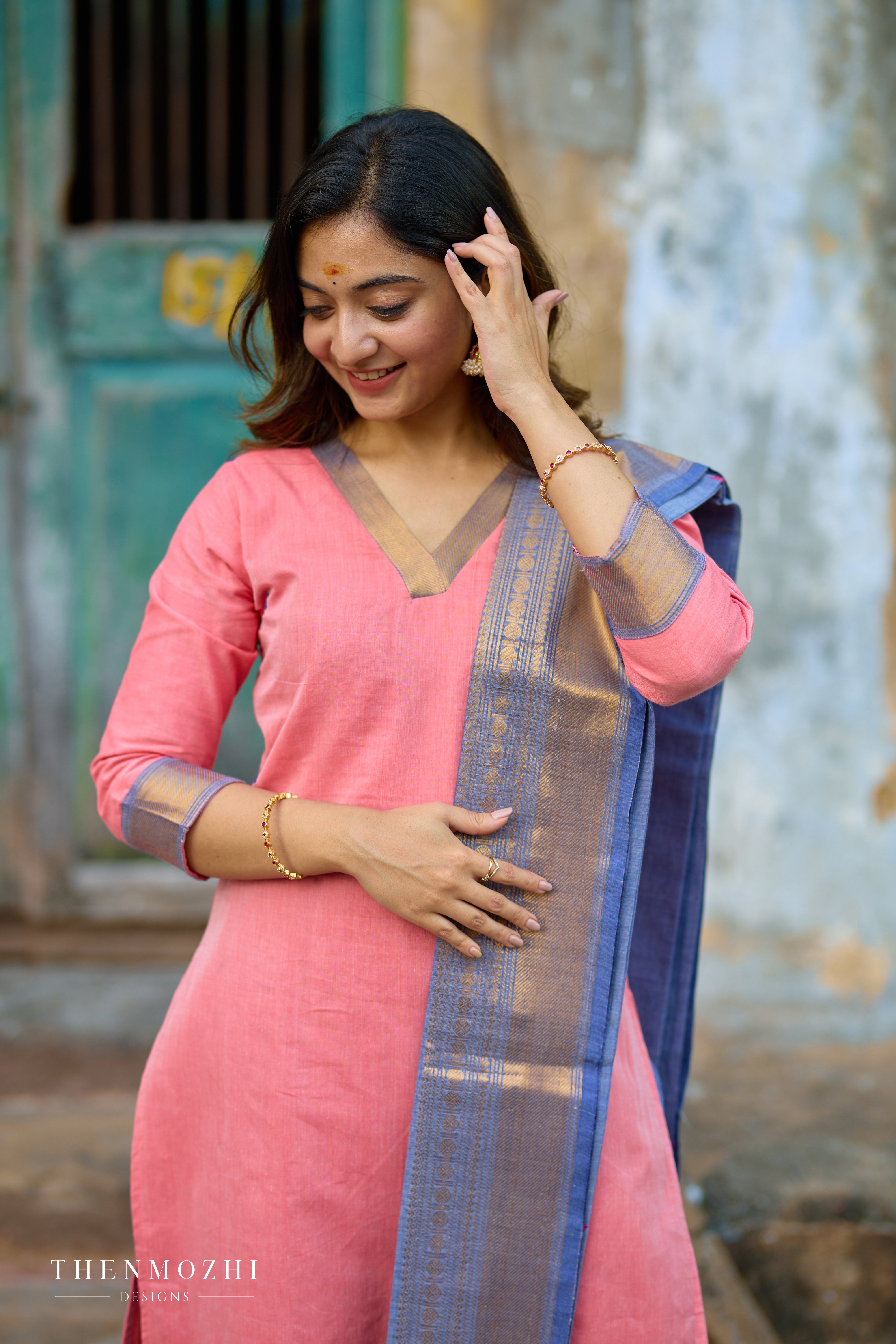 Onion Pink Chettinad Cotton Salwar