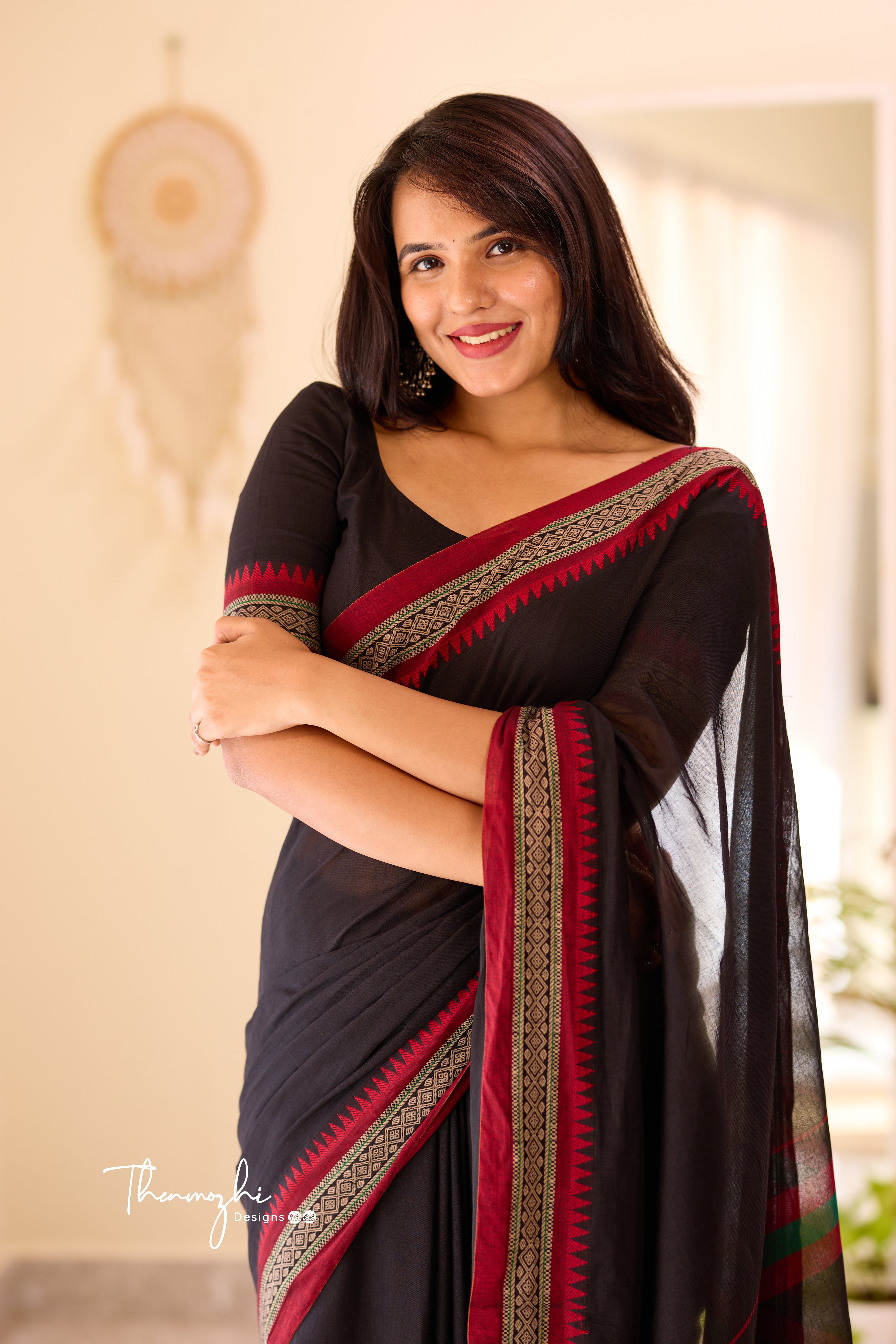Black Narayanpet Temple Border Saree