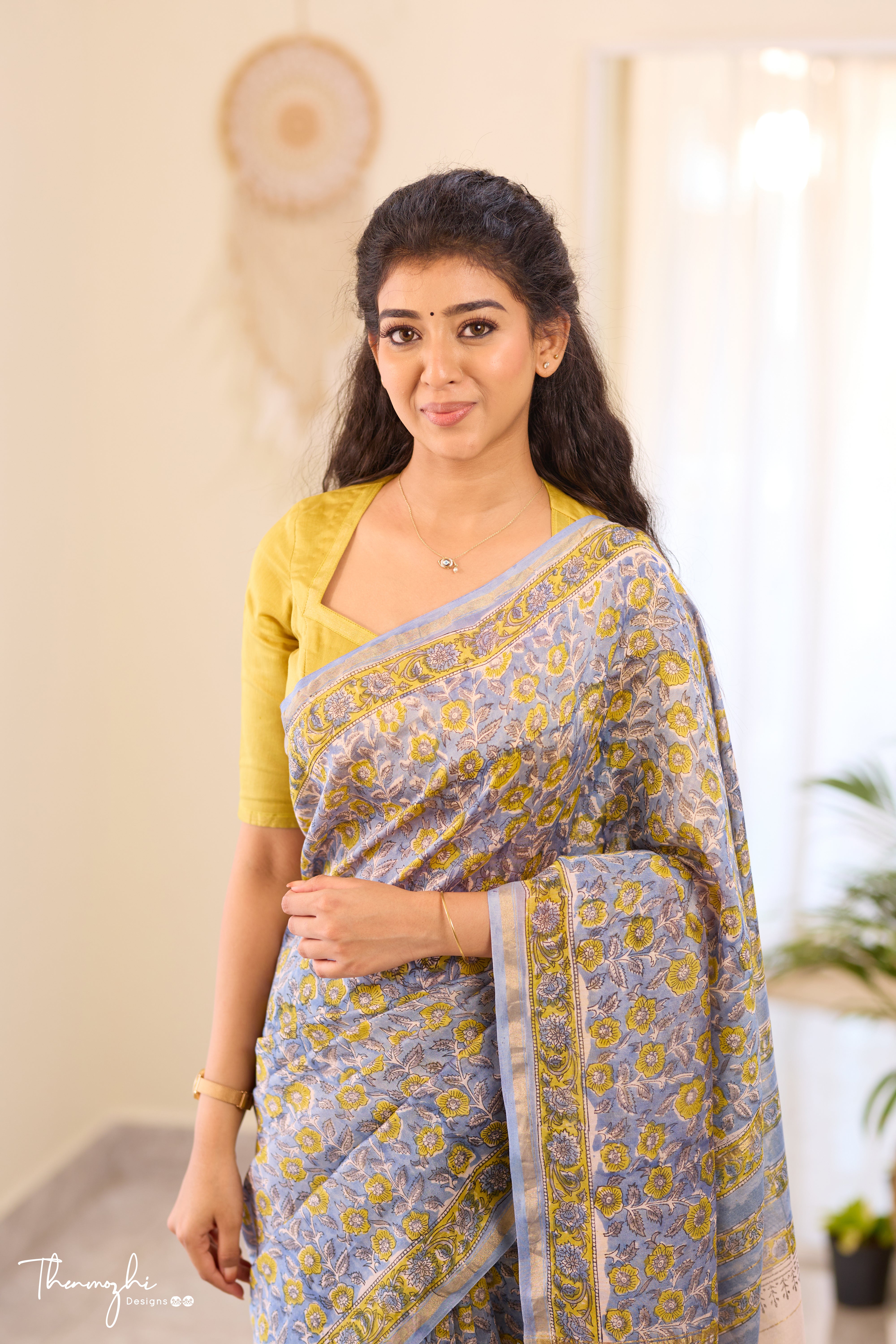 Blue - Chanderi Silk Cotton Saree