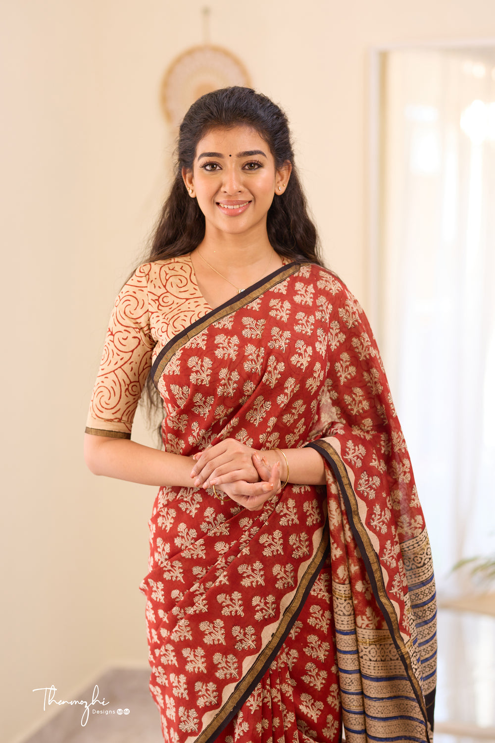 Maroon - Chanderi Silk Cotton Saree