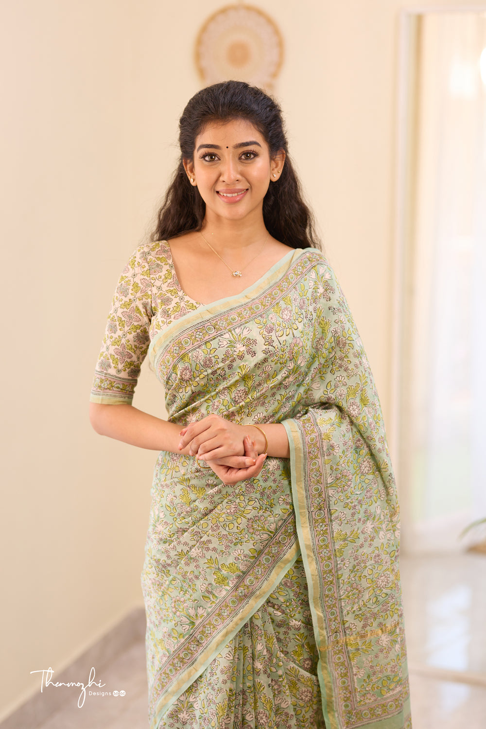 Classy Turquoise - Chanderi Silk Cotton Saree