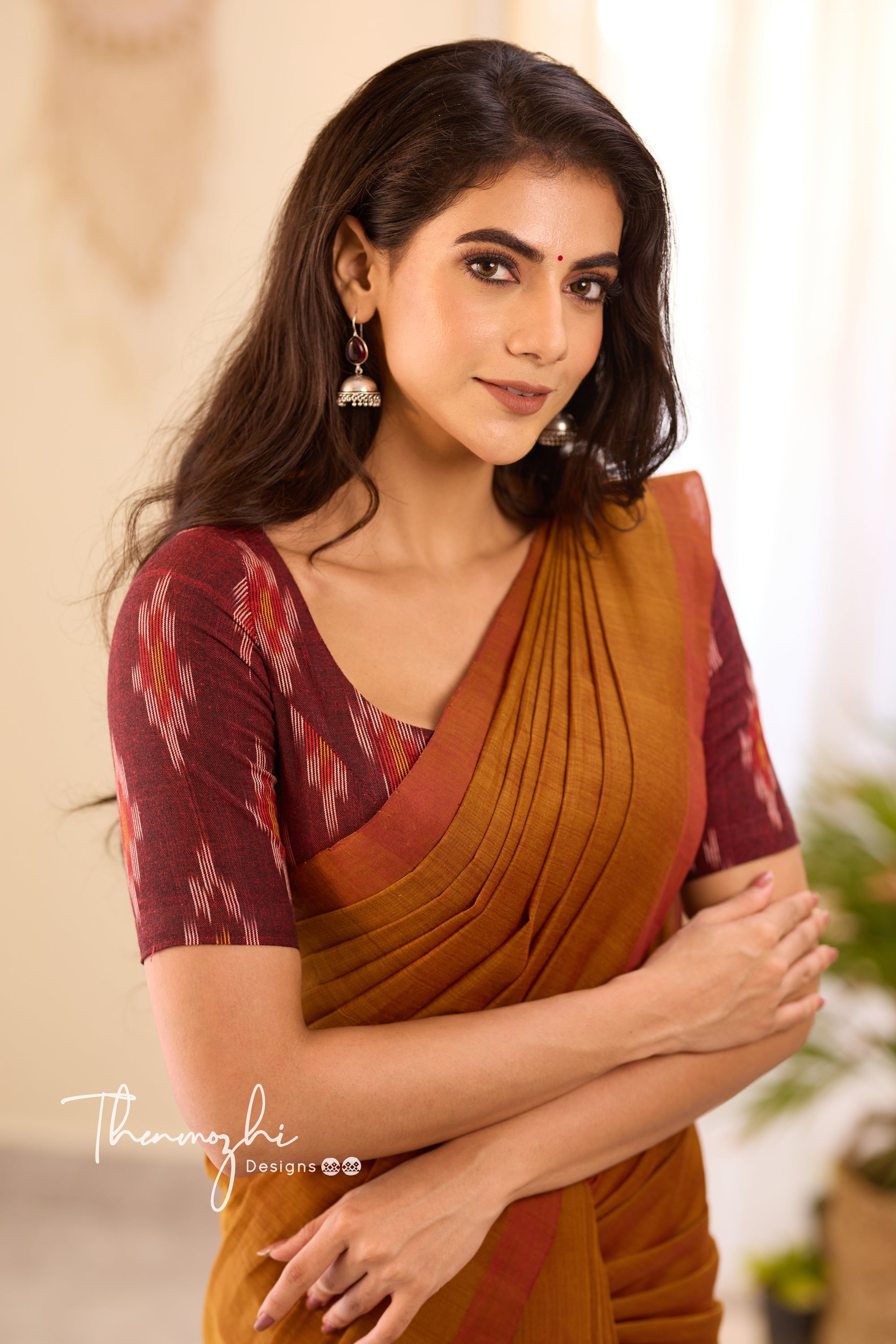 Mustard Glow - Mustard Mangalagiri Plain Cotton Saree