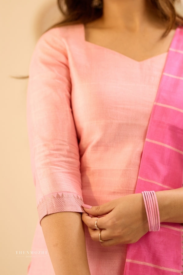 Light Pink Mangalagiri Semi Silk Salwar