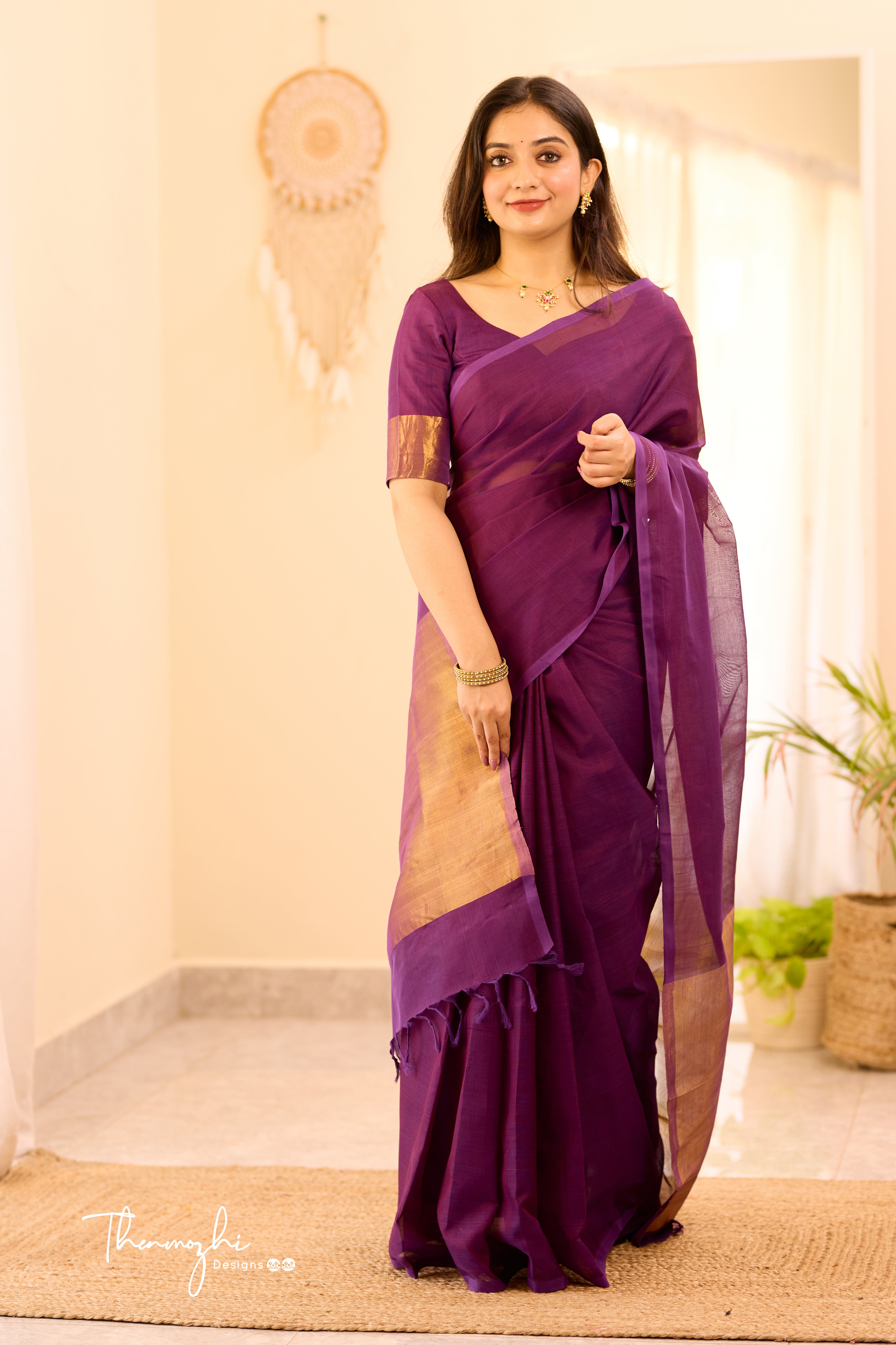 Kanchi Silk Cotton Byzantium Saree