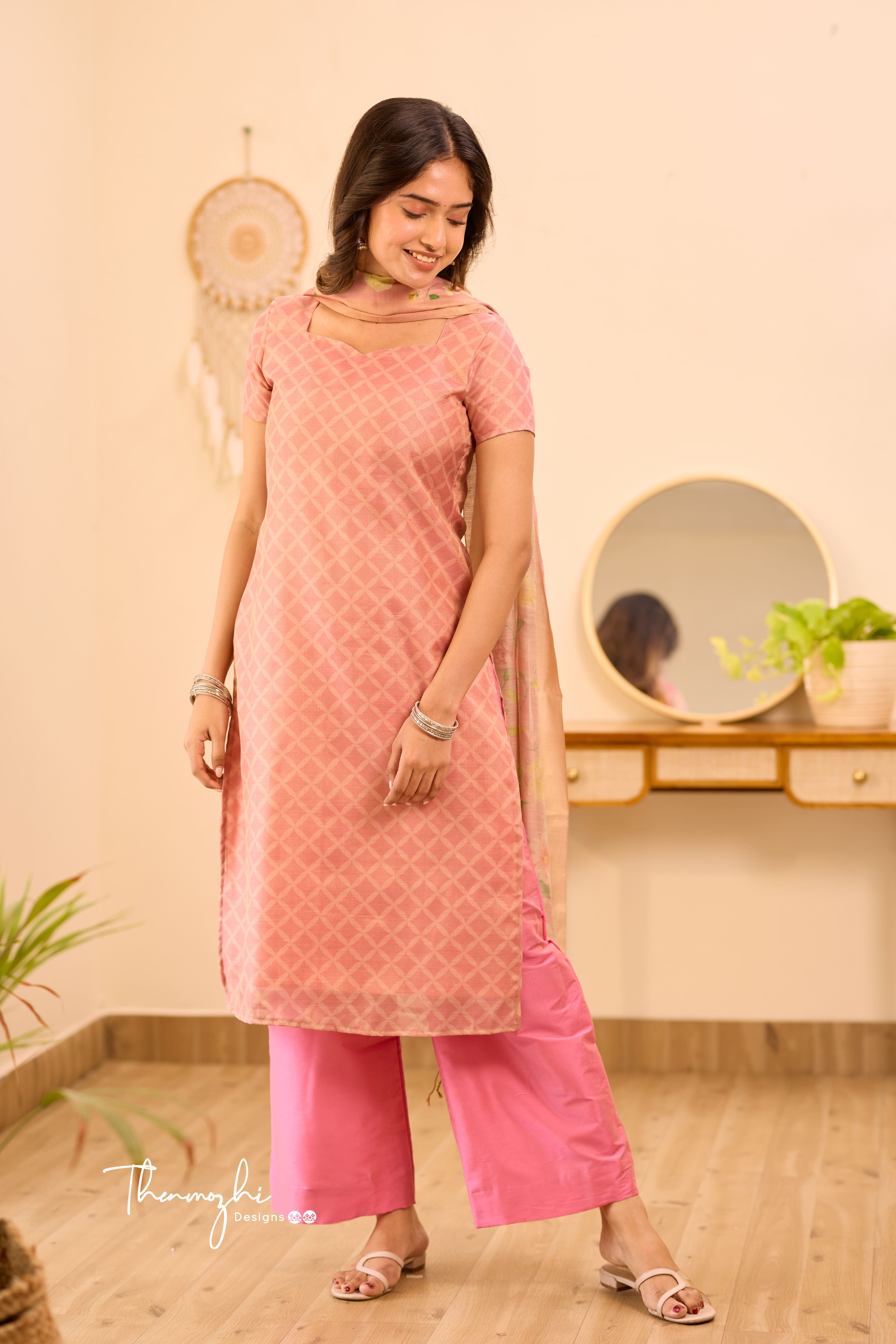 Onion Pink Floral Suit Set