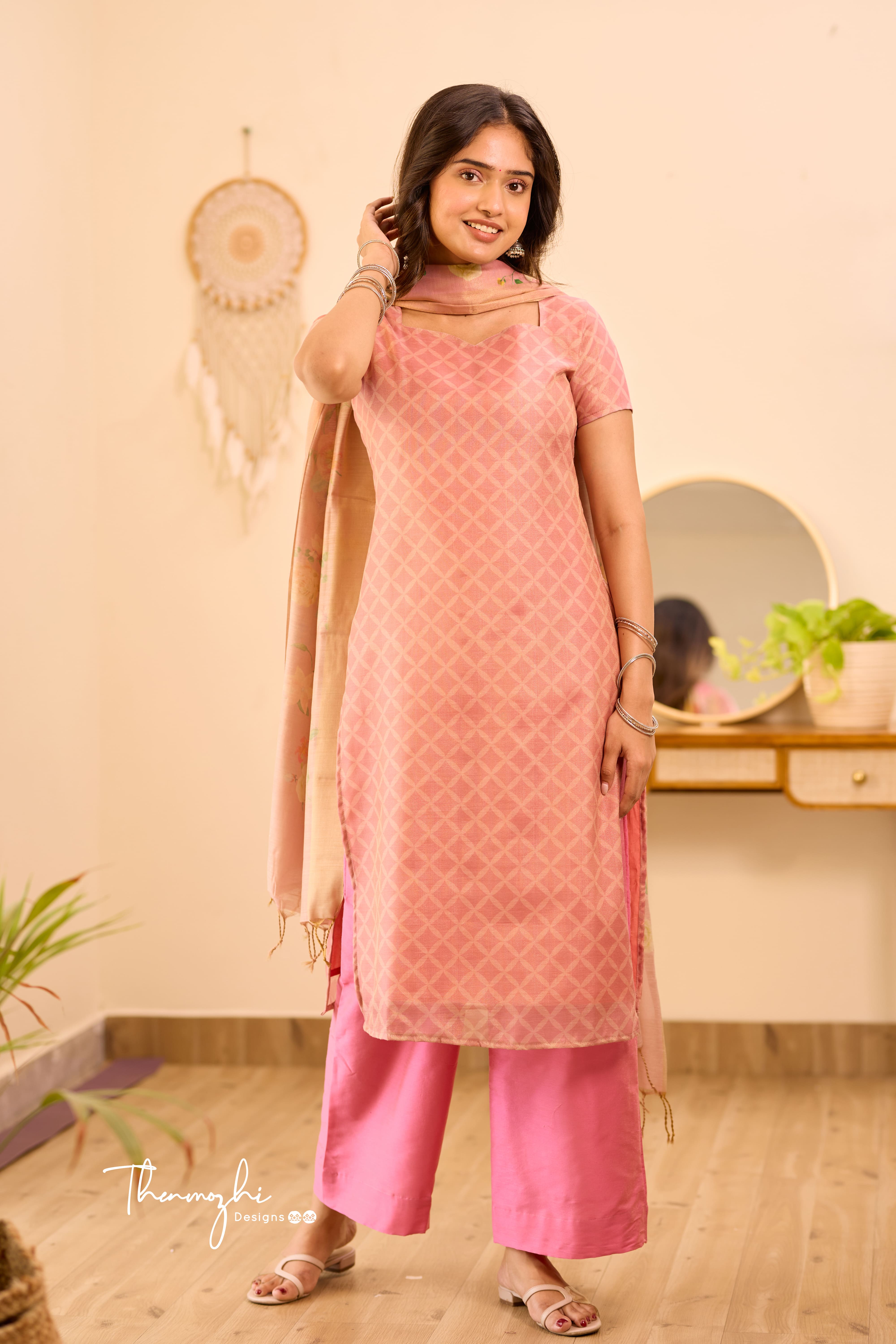 Onion Pink Floral Suit Set