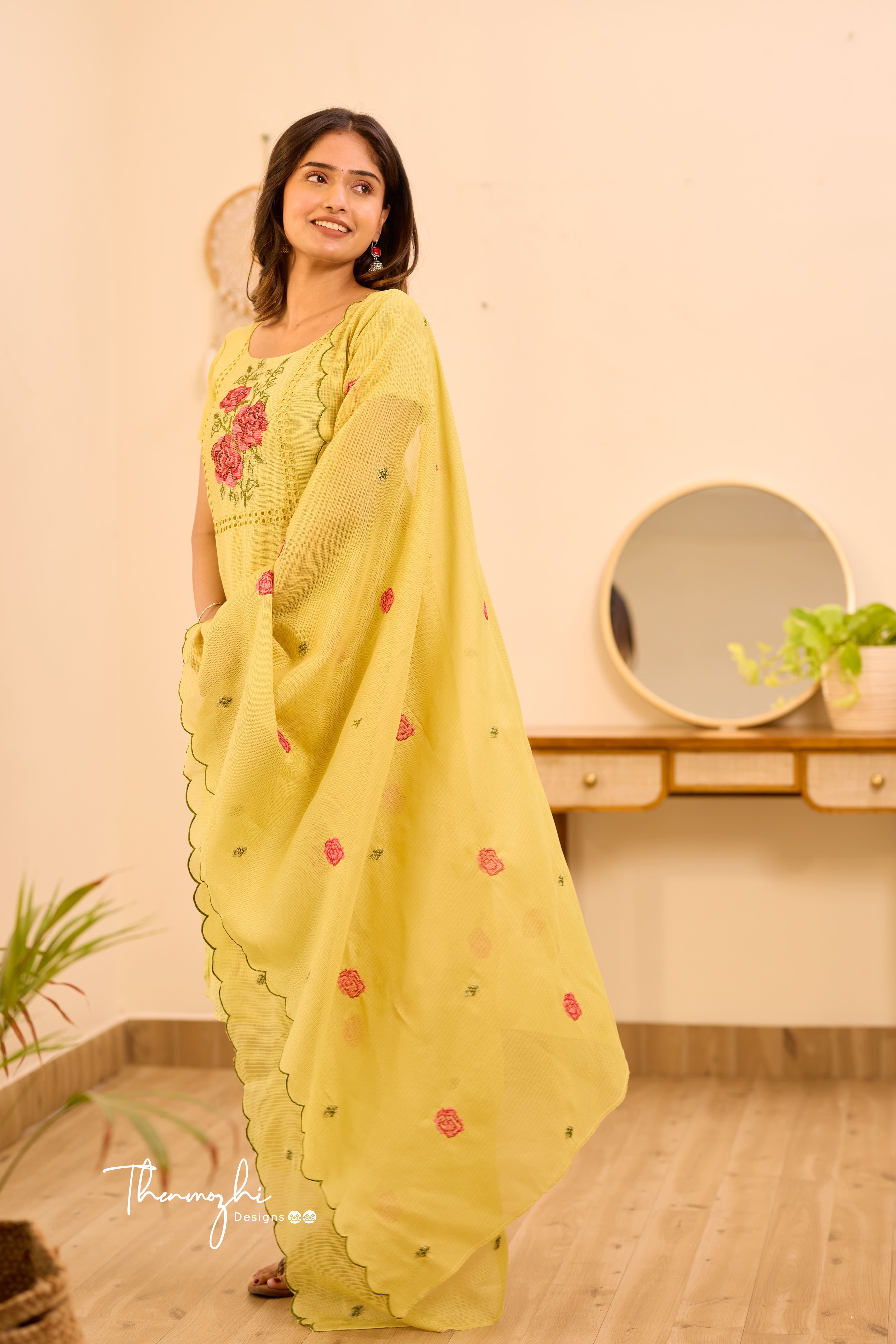 Light Green Floral Suit Set