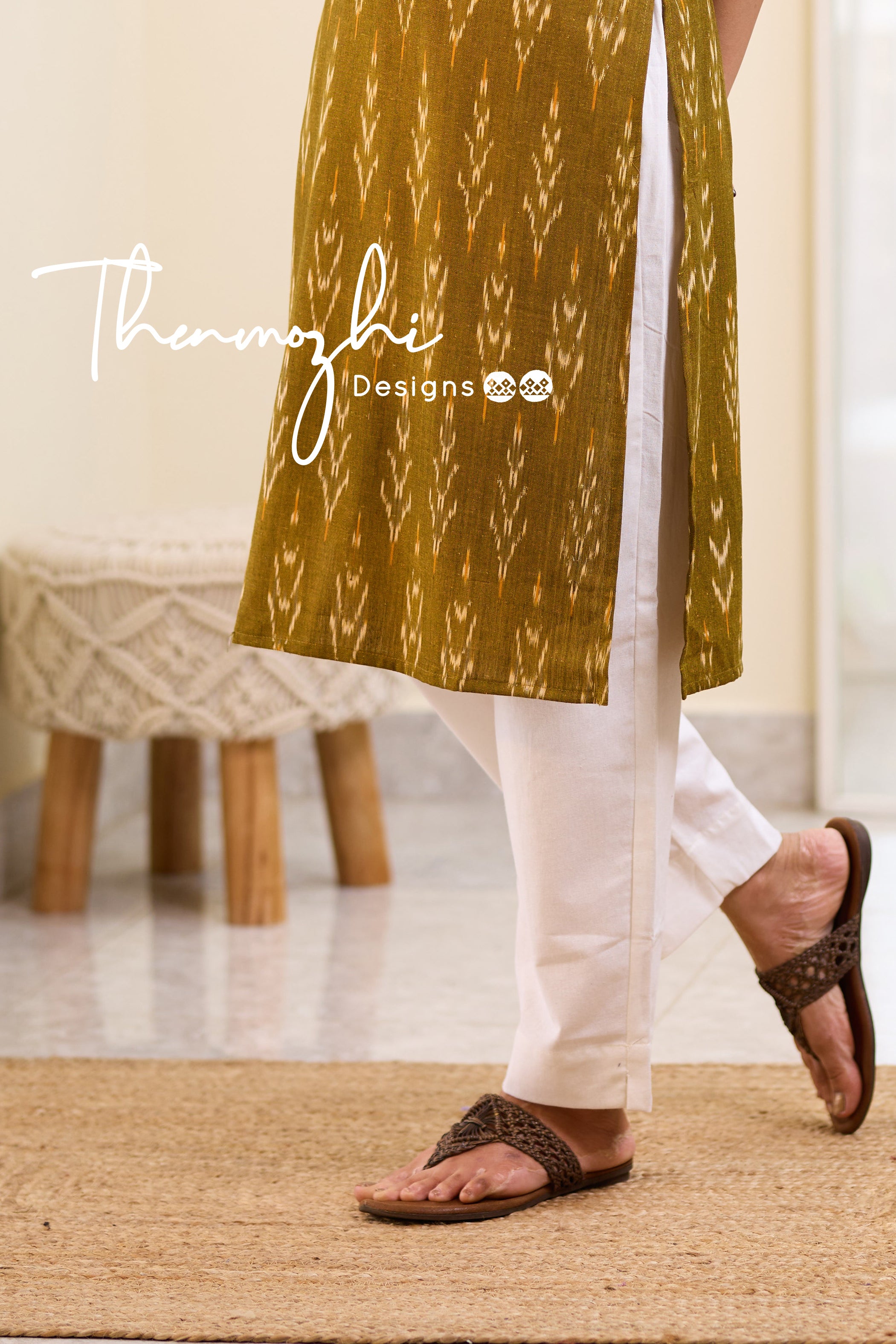 White Cotton Straight Pant