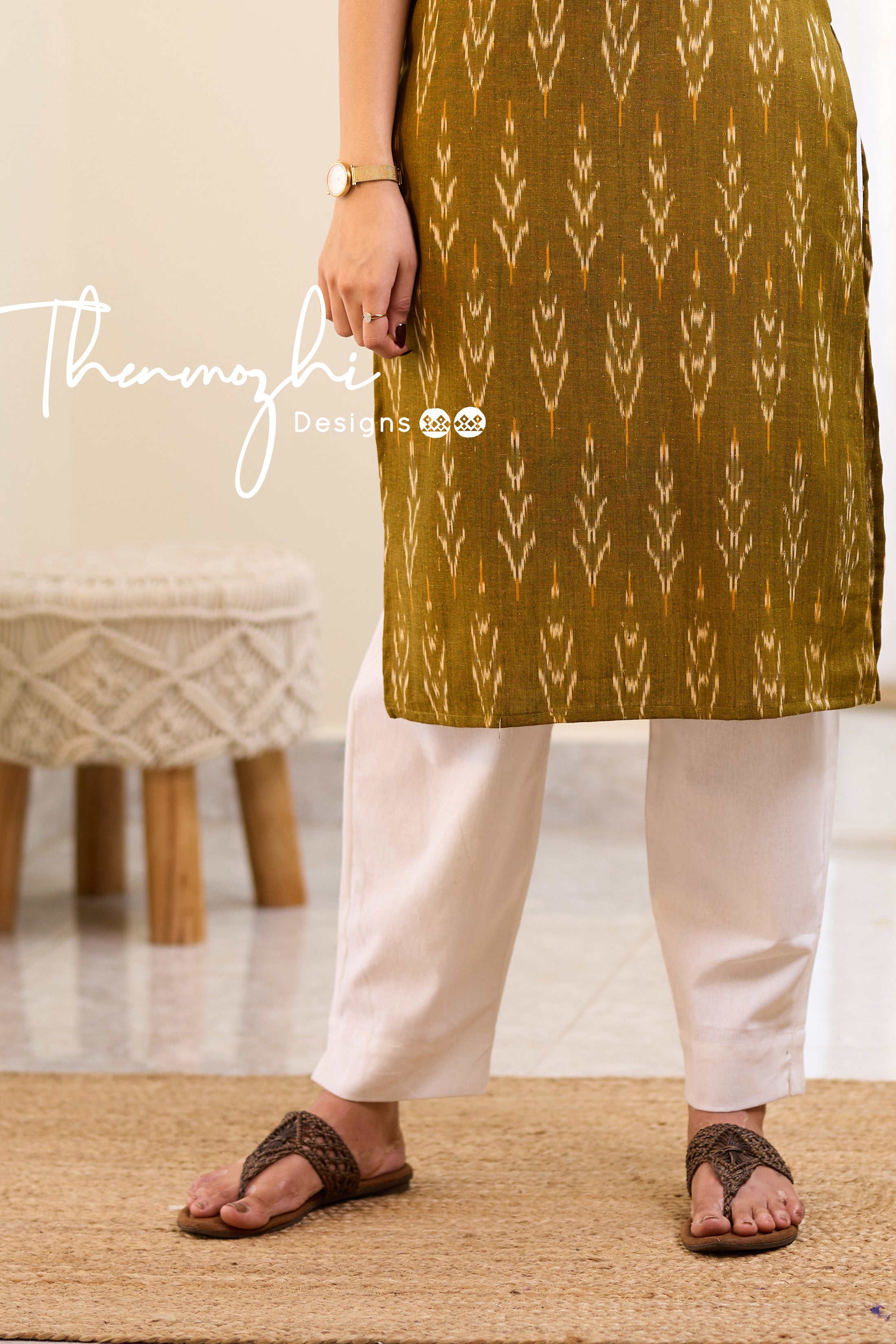 White Cotton Straight Pant