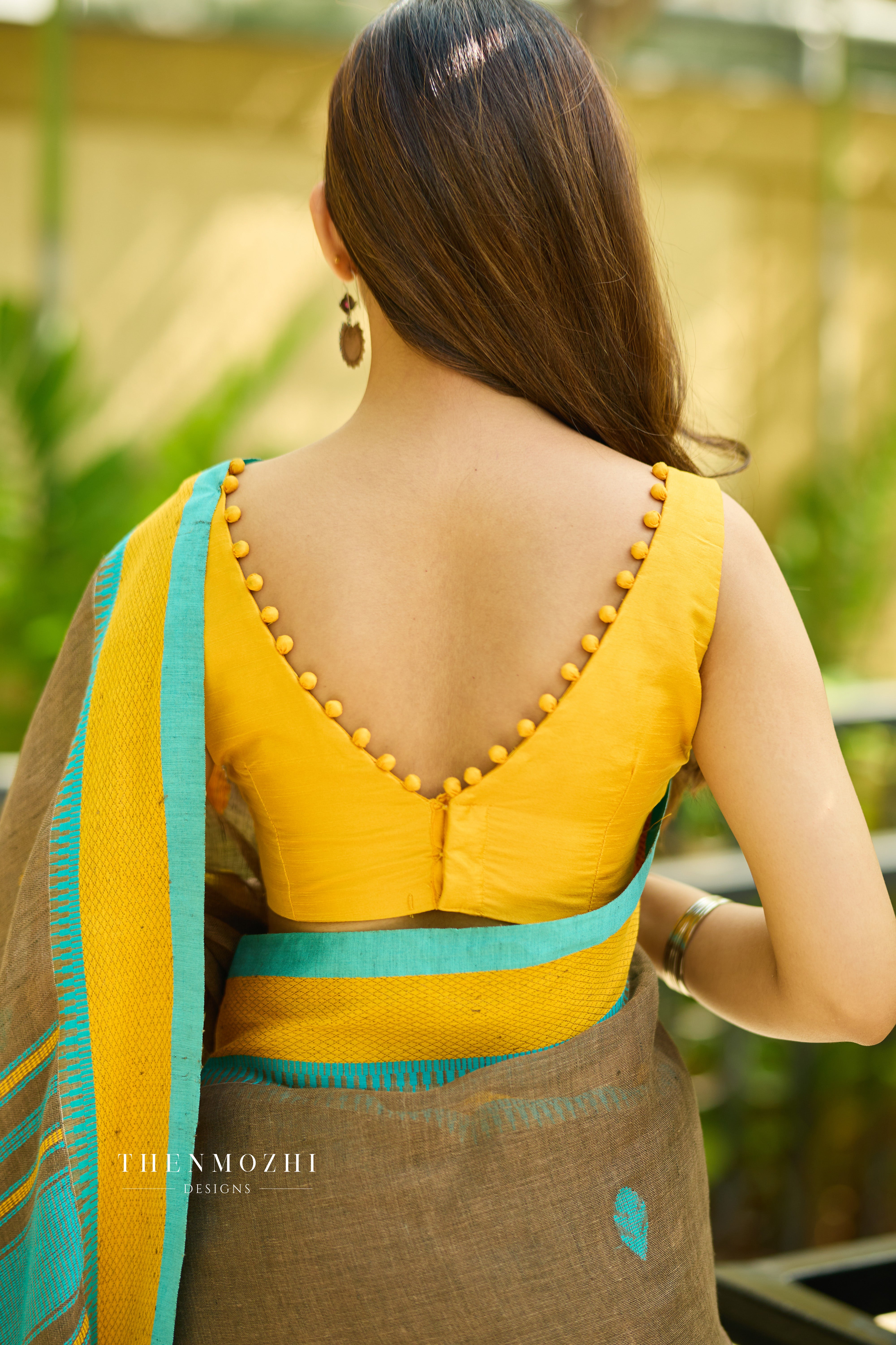 Yellow Potli Balls Blouse