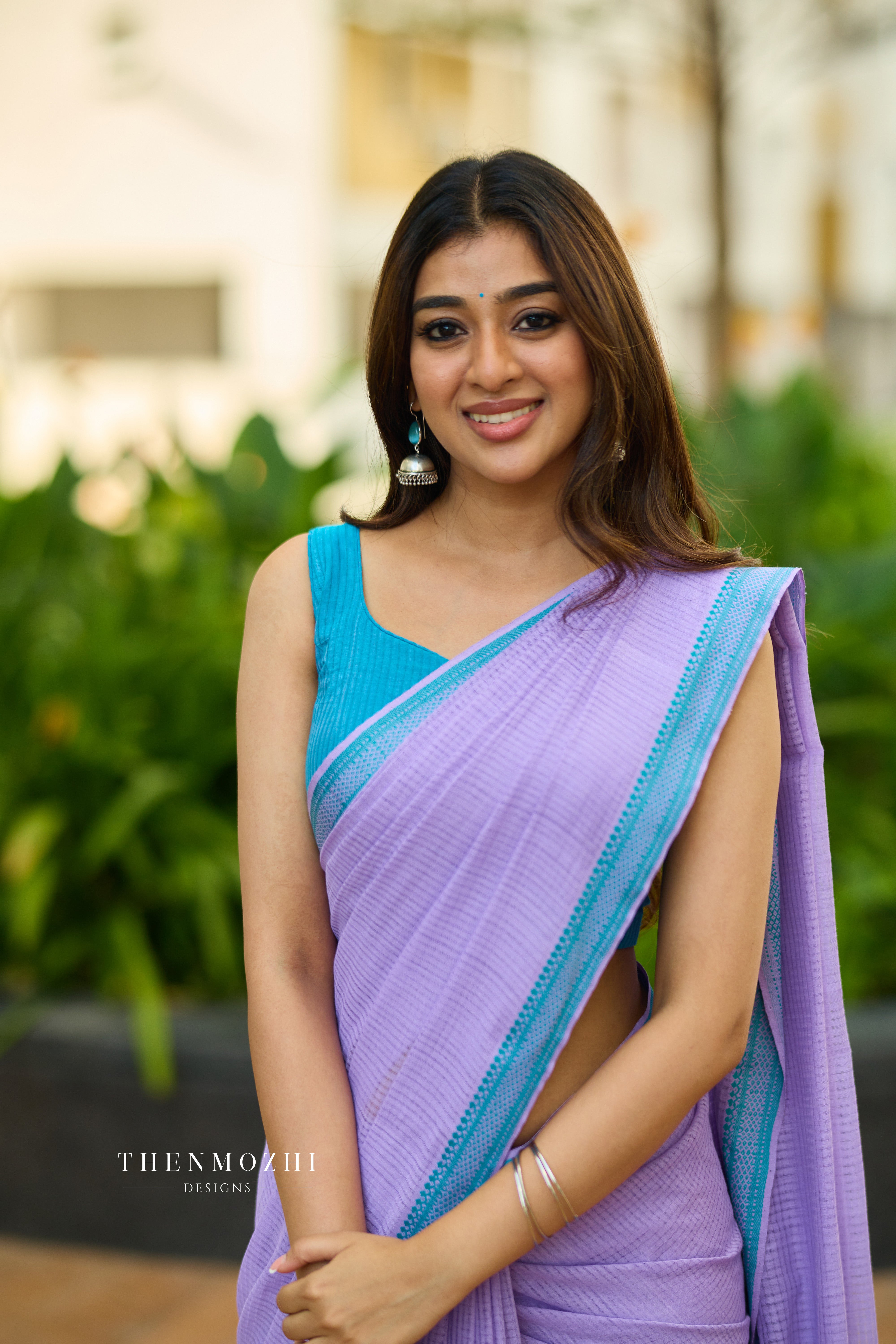 Violet Mangalagiri Handwoven Saree