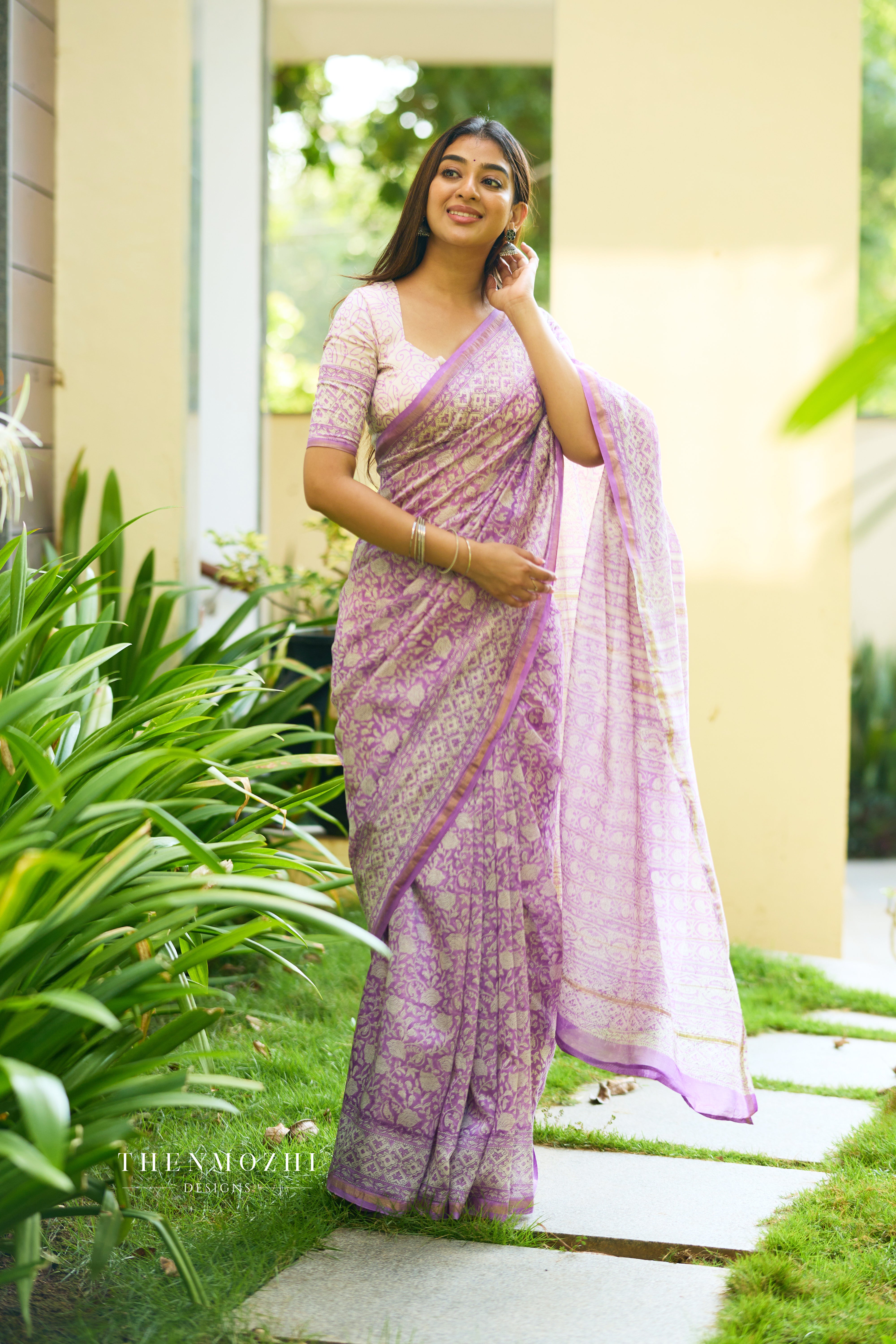 Purple - Chanderi Silk Cotton Saree