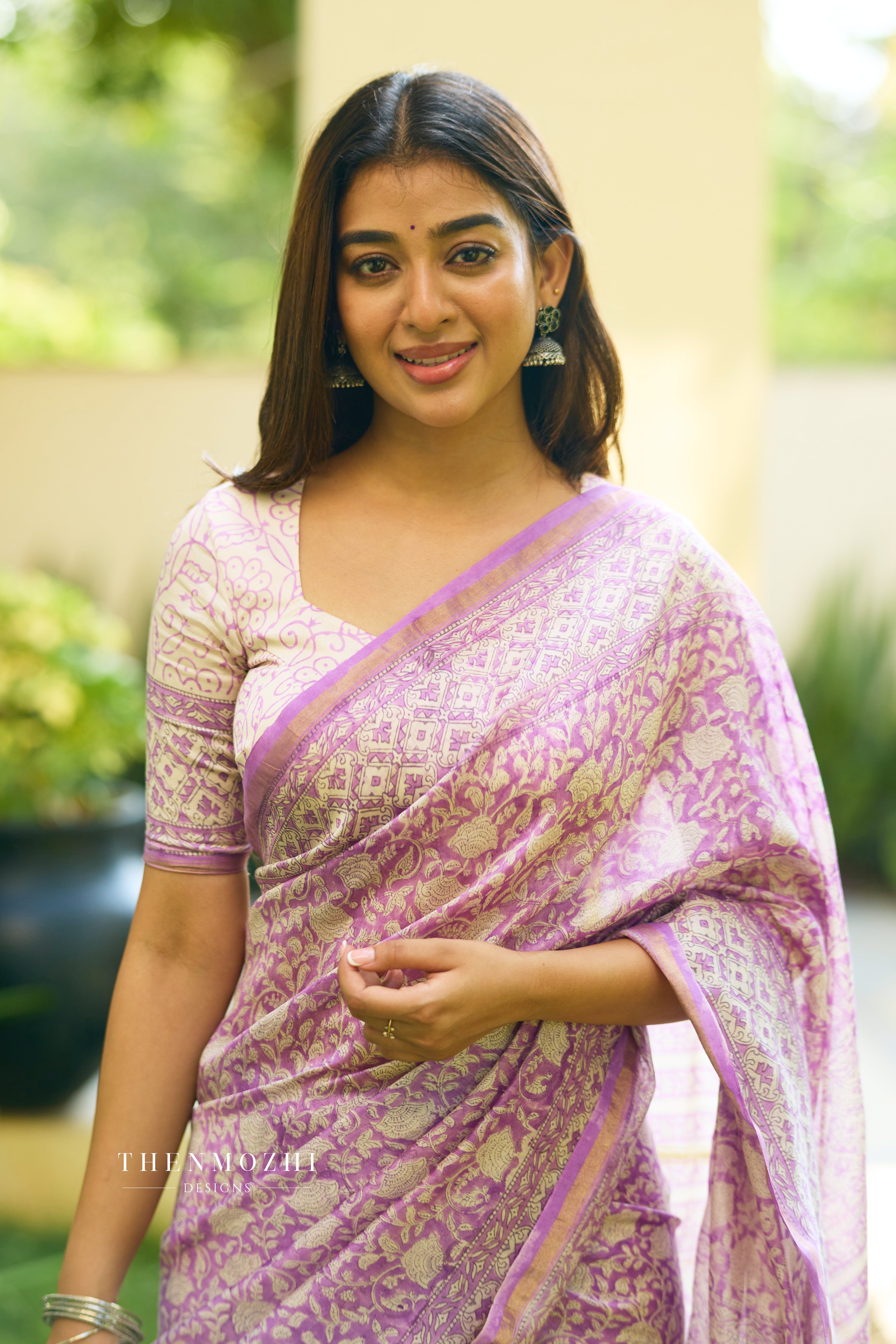 Purple - Chanderi Silk Cotton Saree