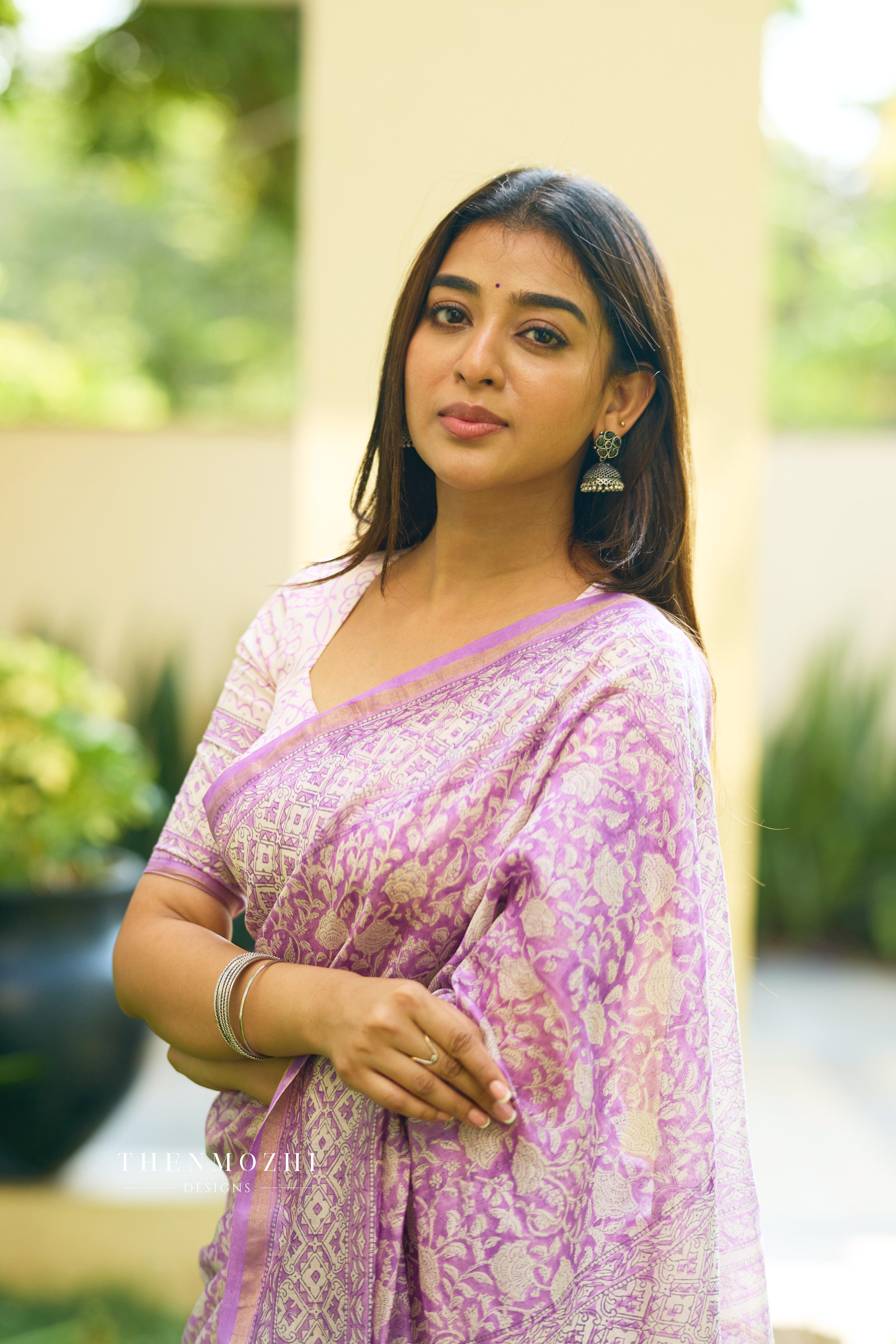 Purple - Chanderi Silk Cotton Saree