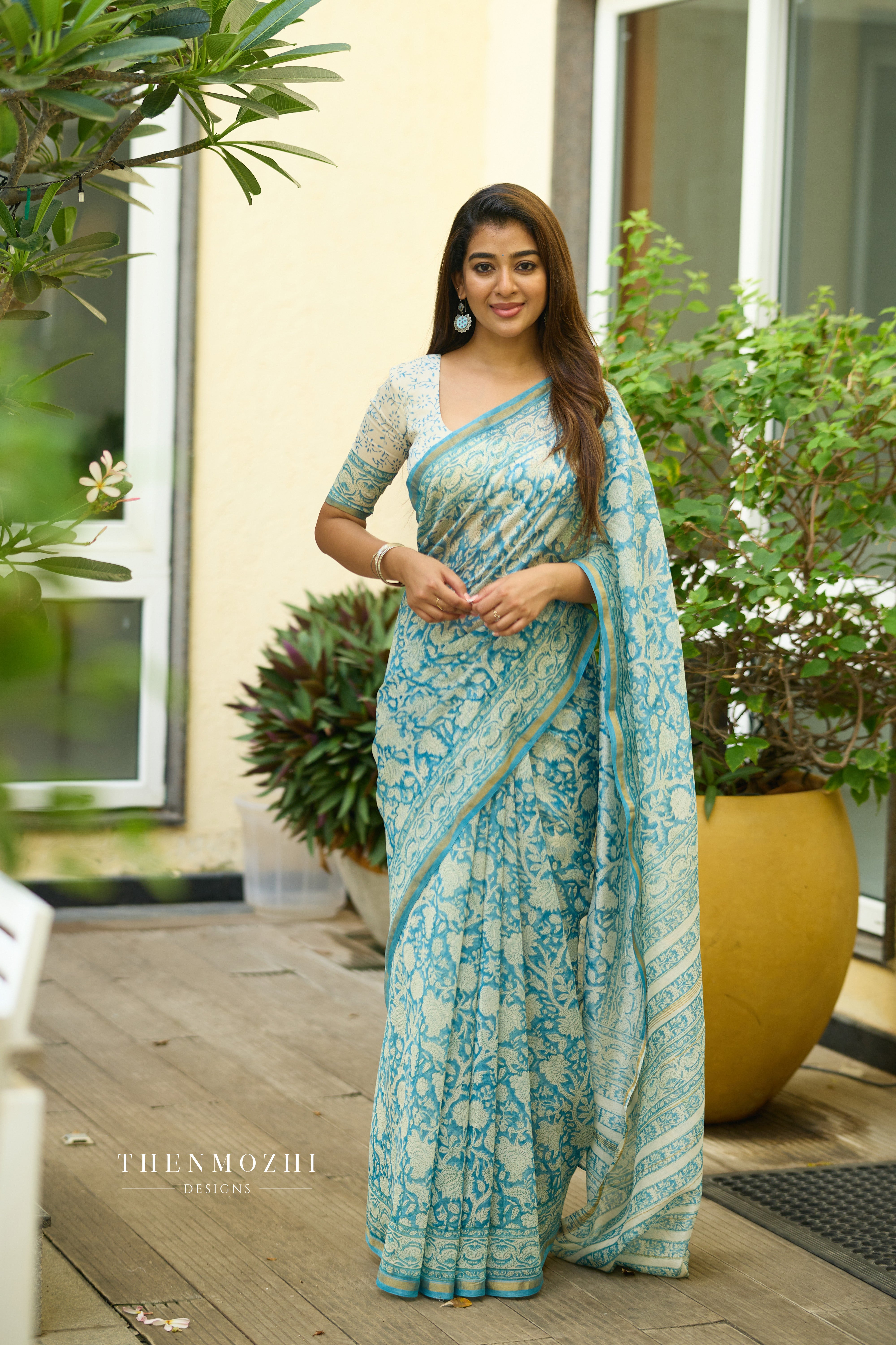 Sky Blue - Chanderi Silk Cotton Saree