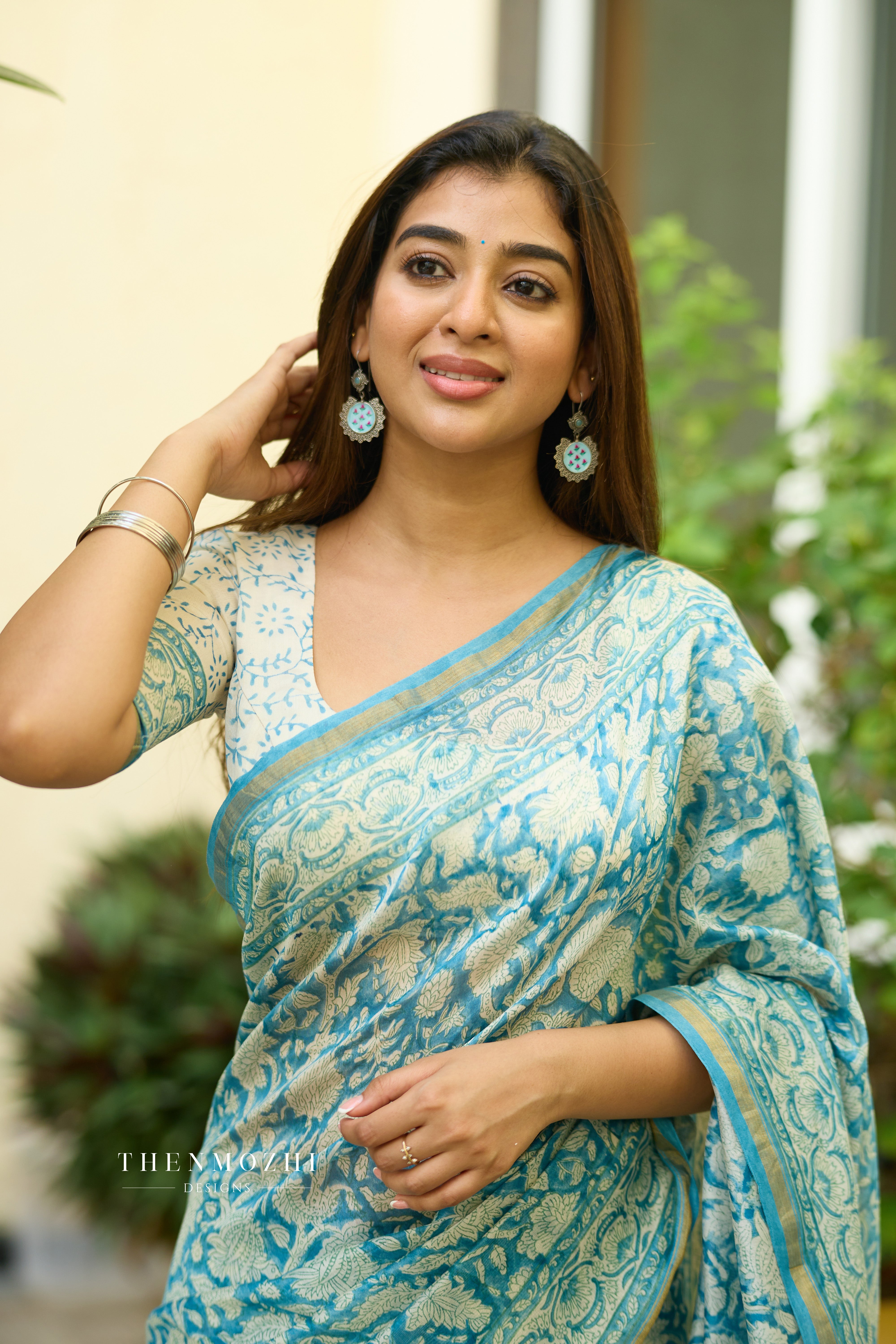 Sky Blue - Chanderi Silk Cotton Saree