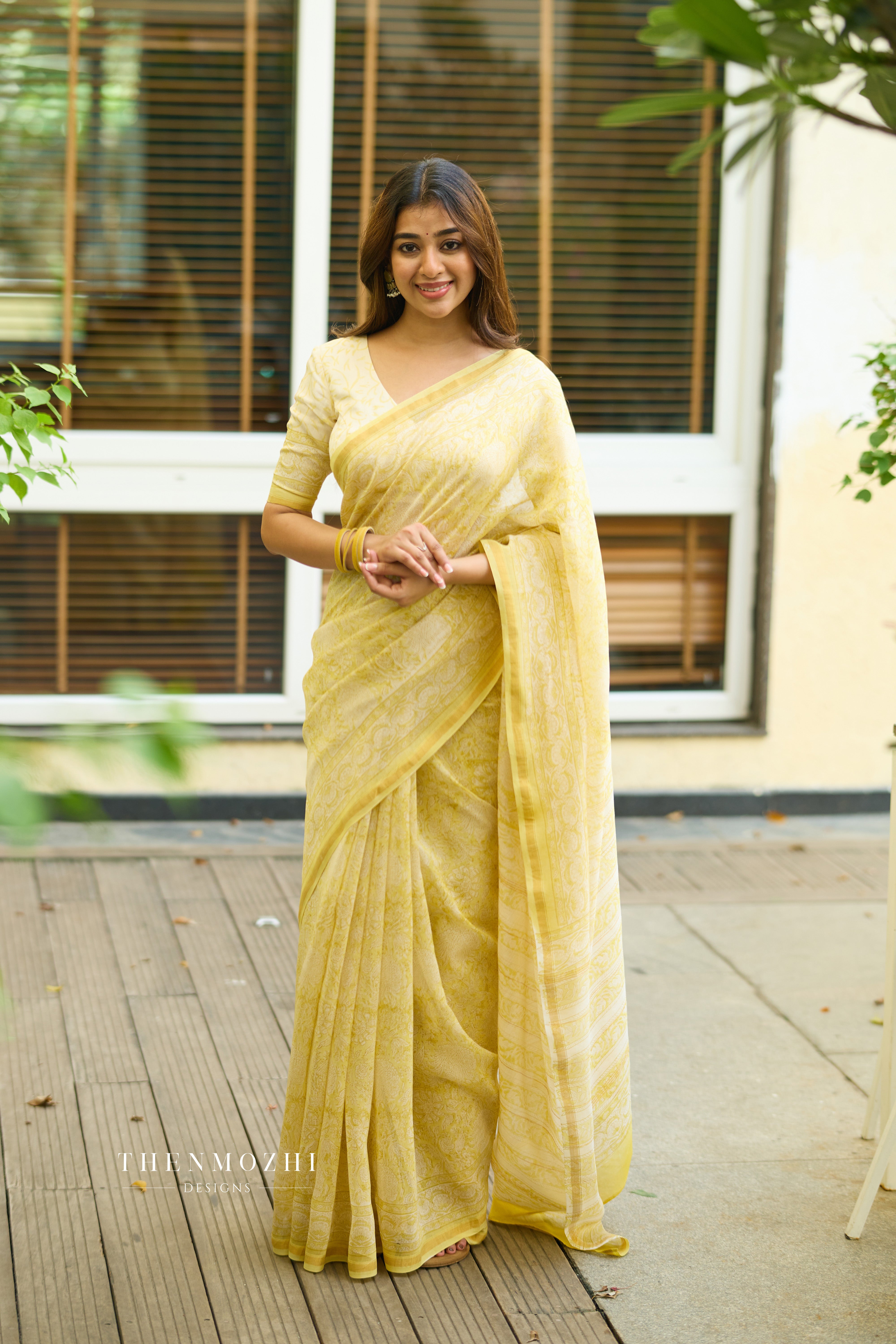 Yellow - Chanderi Silk Cotton Saree