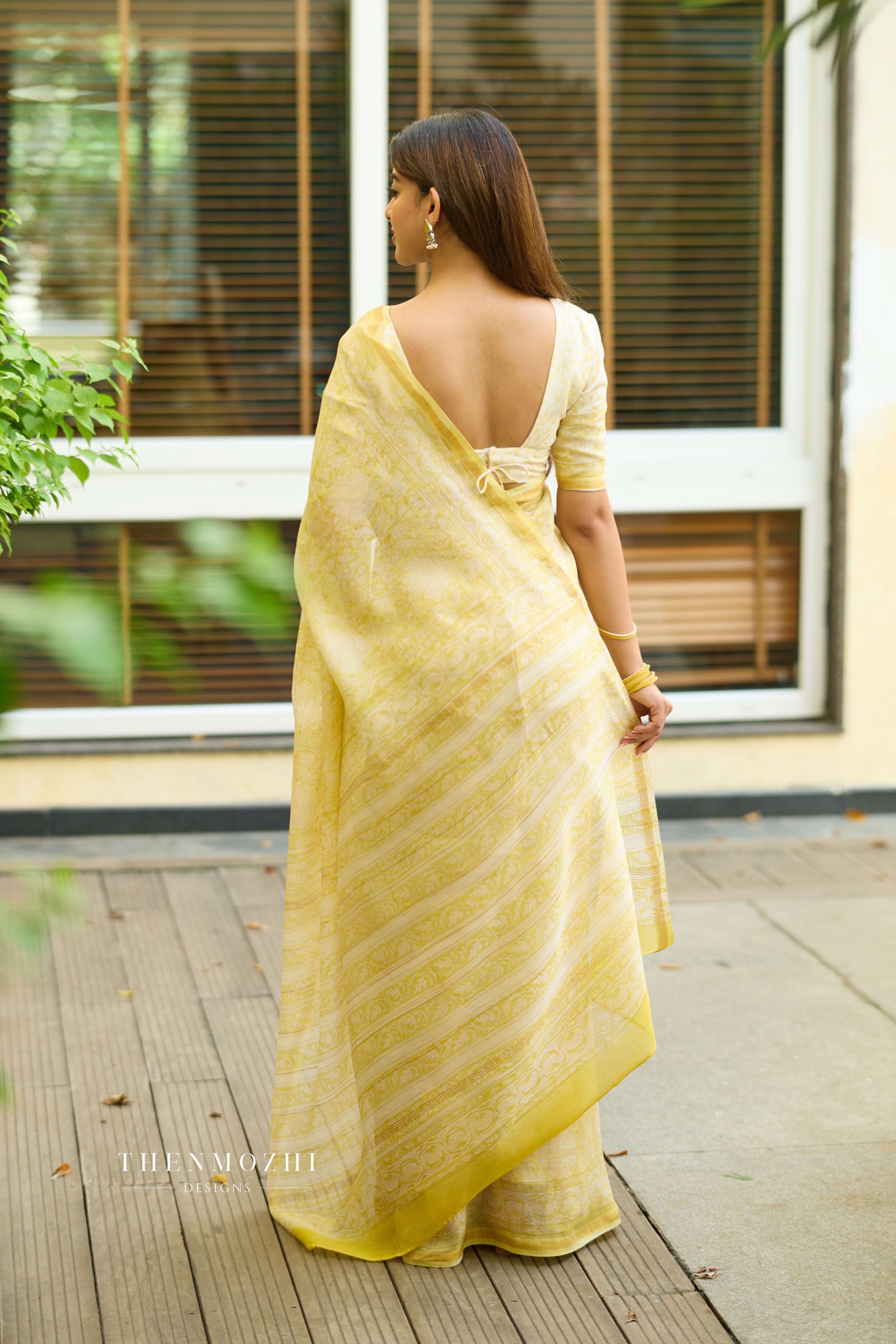 Yellow - Chanderi Silk Cotton Saree