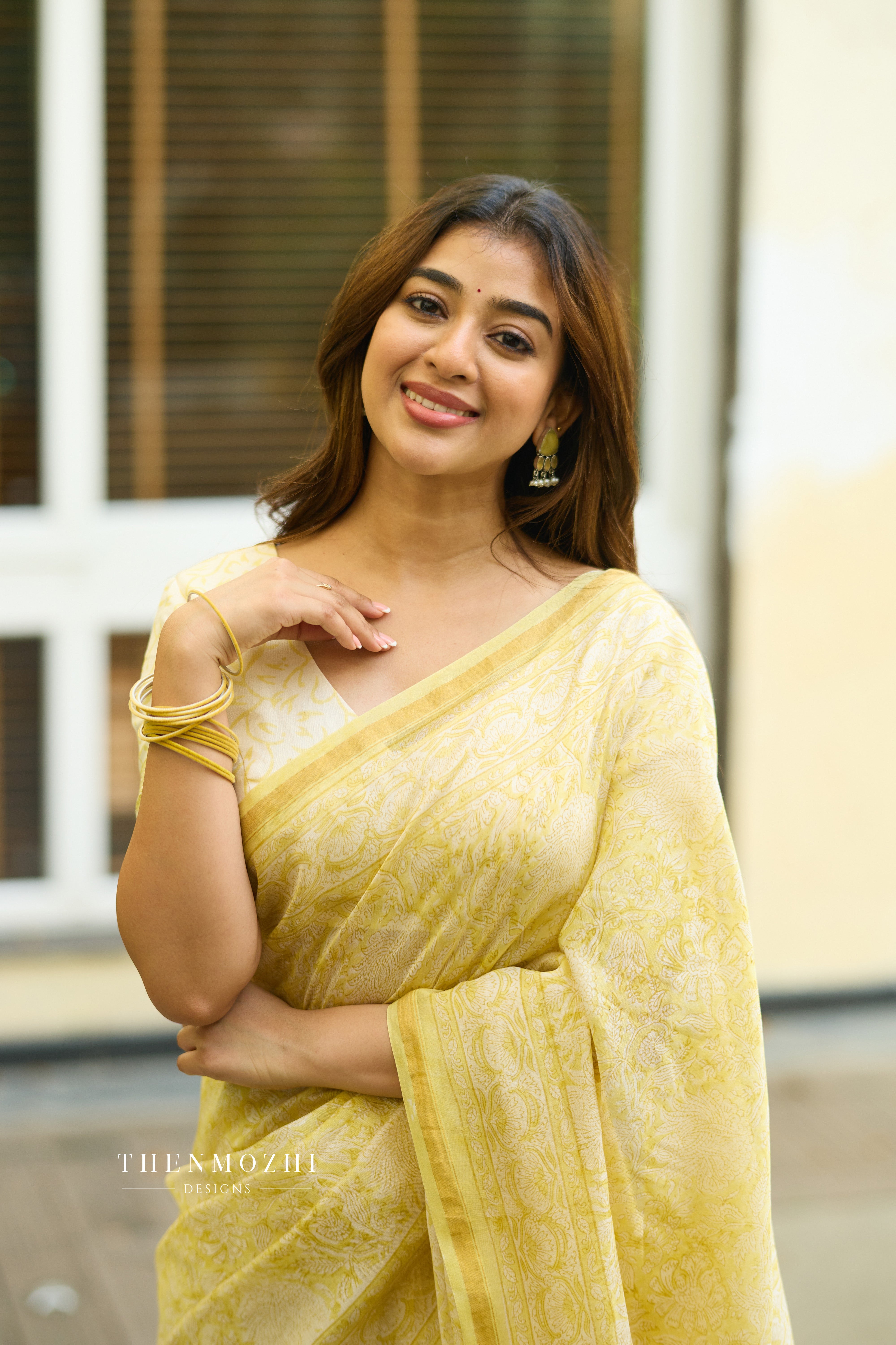 Yellow - Chanderi Silk Cotton Saree