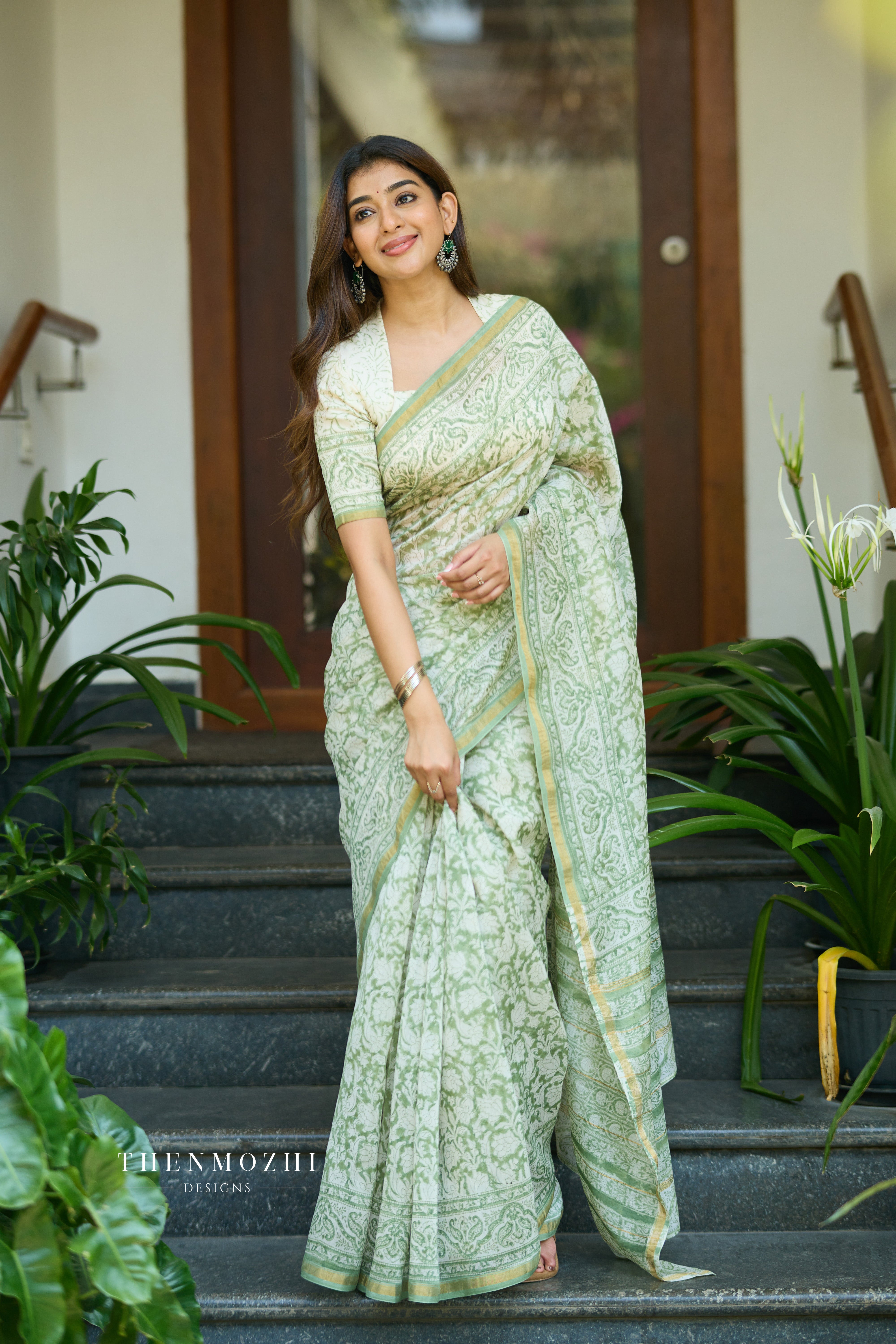 Light Green - Chanderi Silk Cotton Saree
