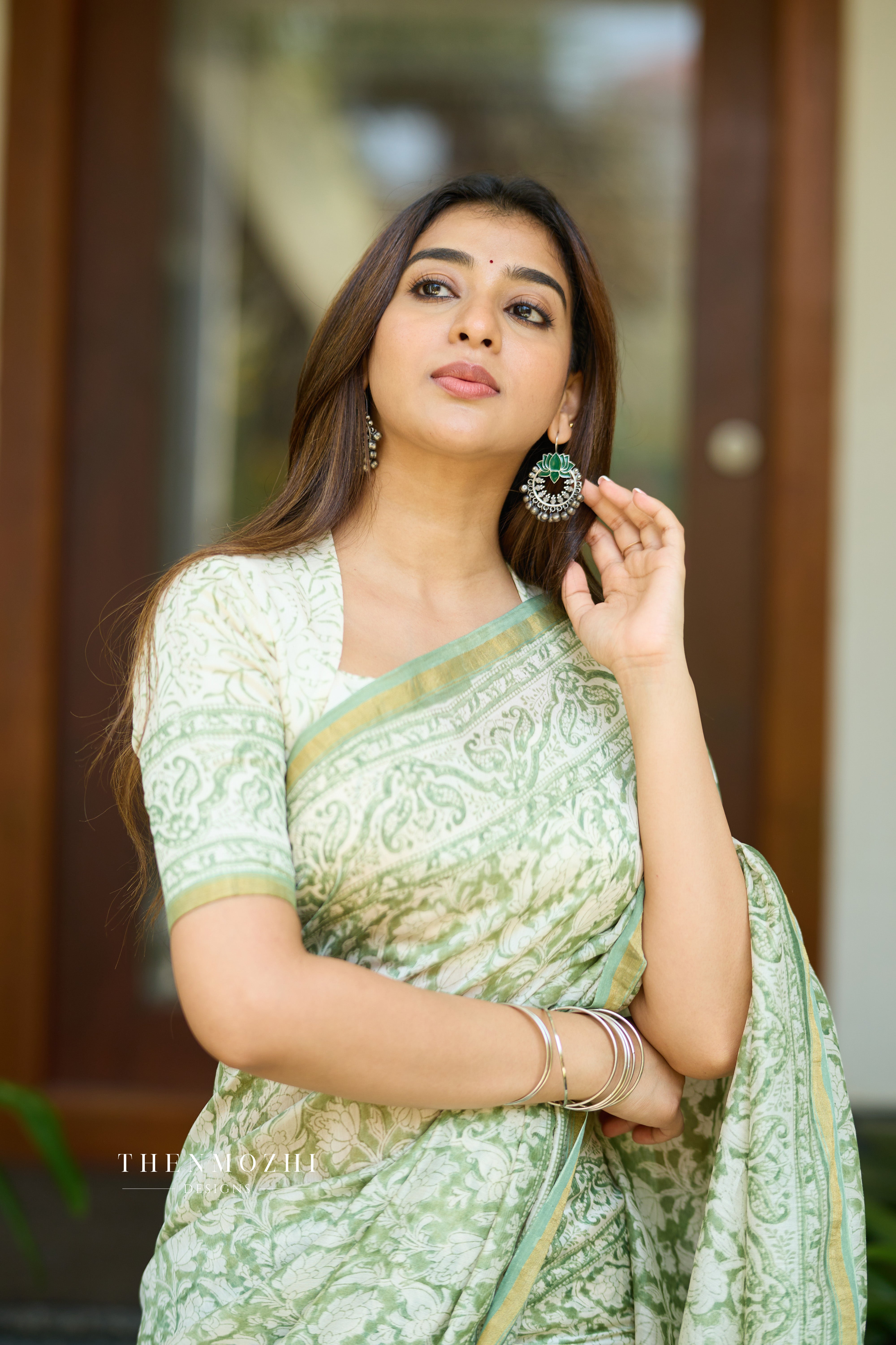 Light Green - Chanderi Silk Cotton Saree