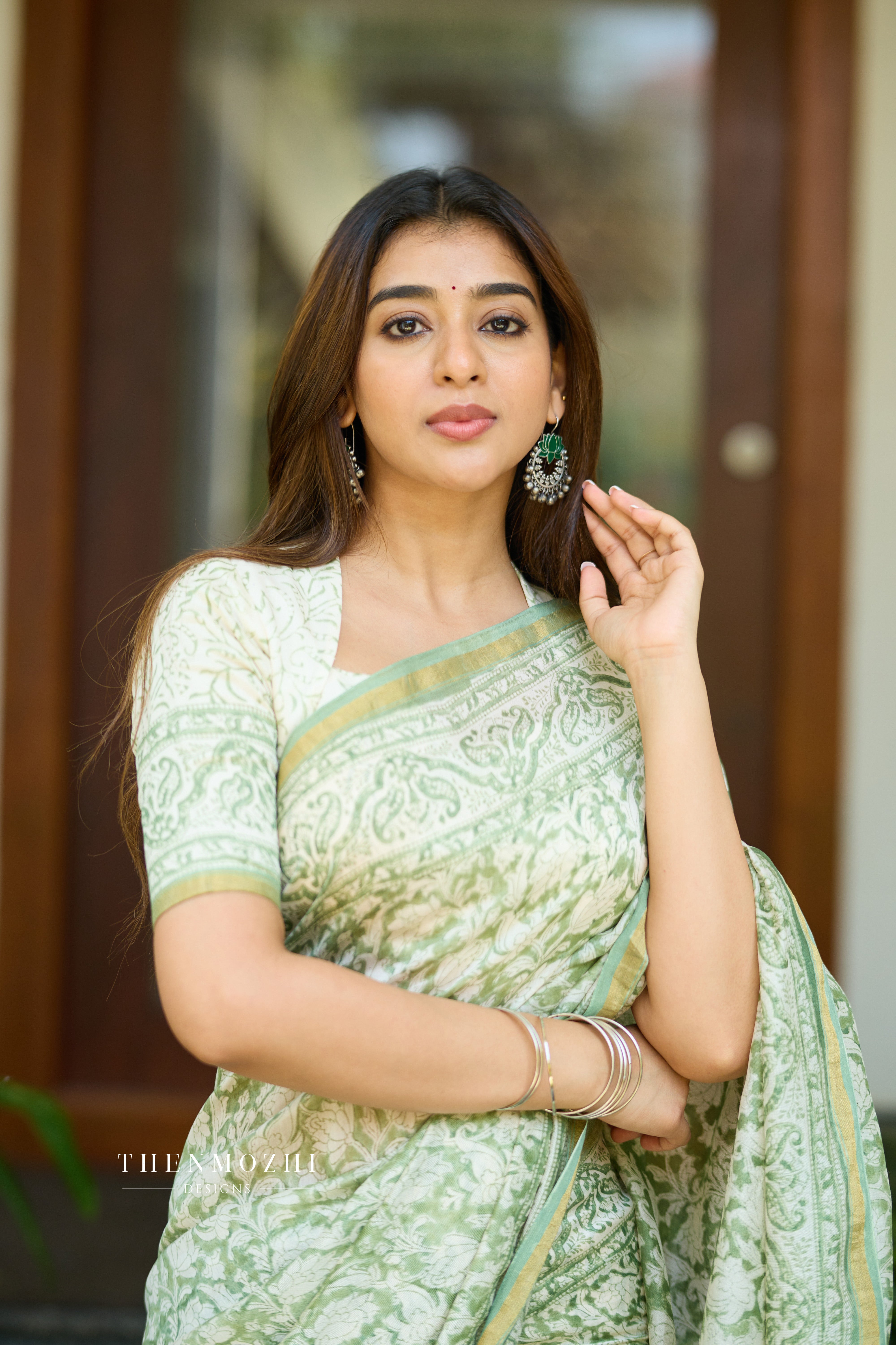 Light Green - Chanderi Silk Cotton Saree