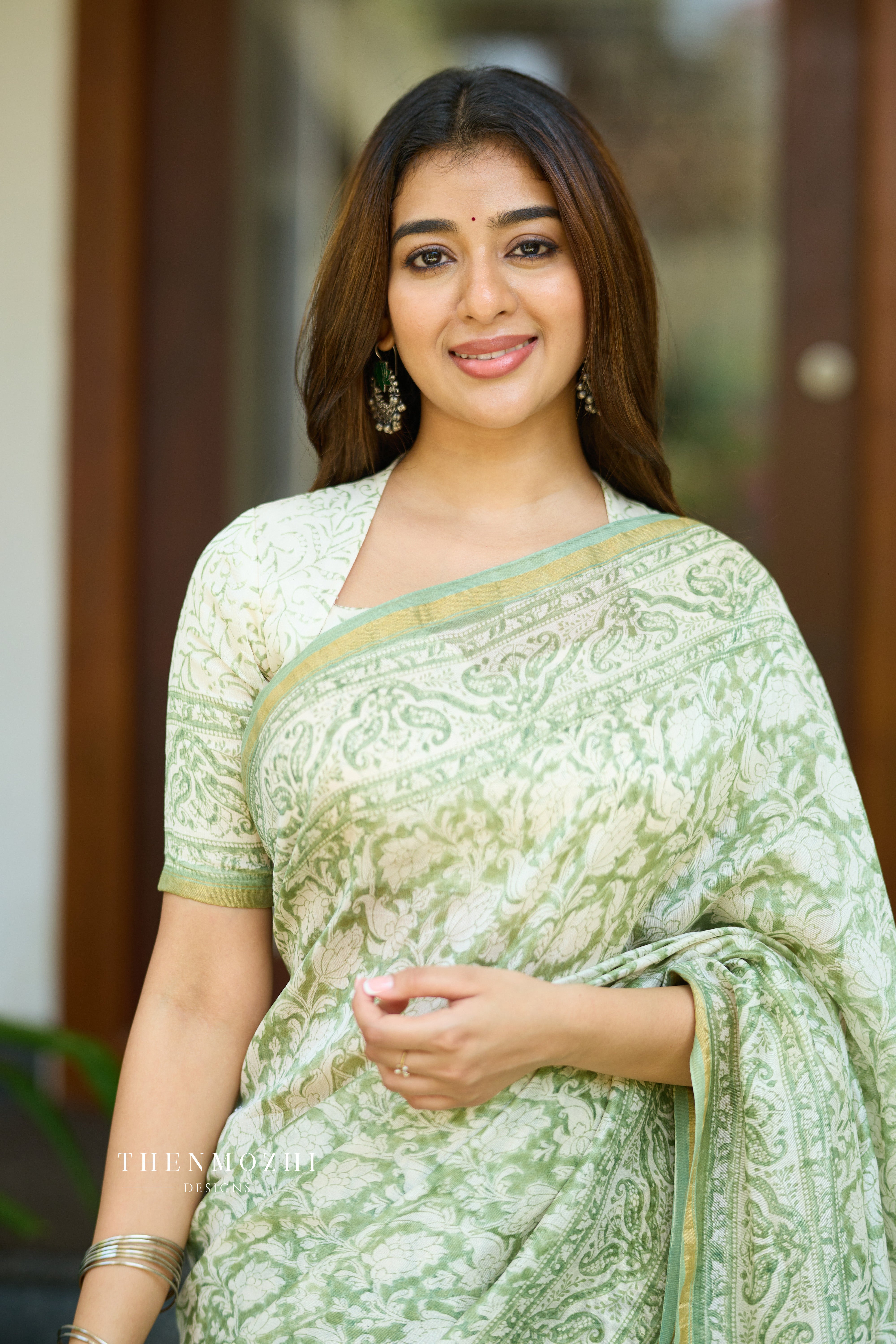 Light Green - Chanderi Silk Cotton Saree