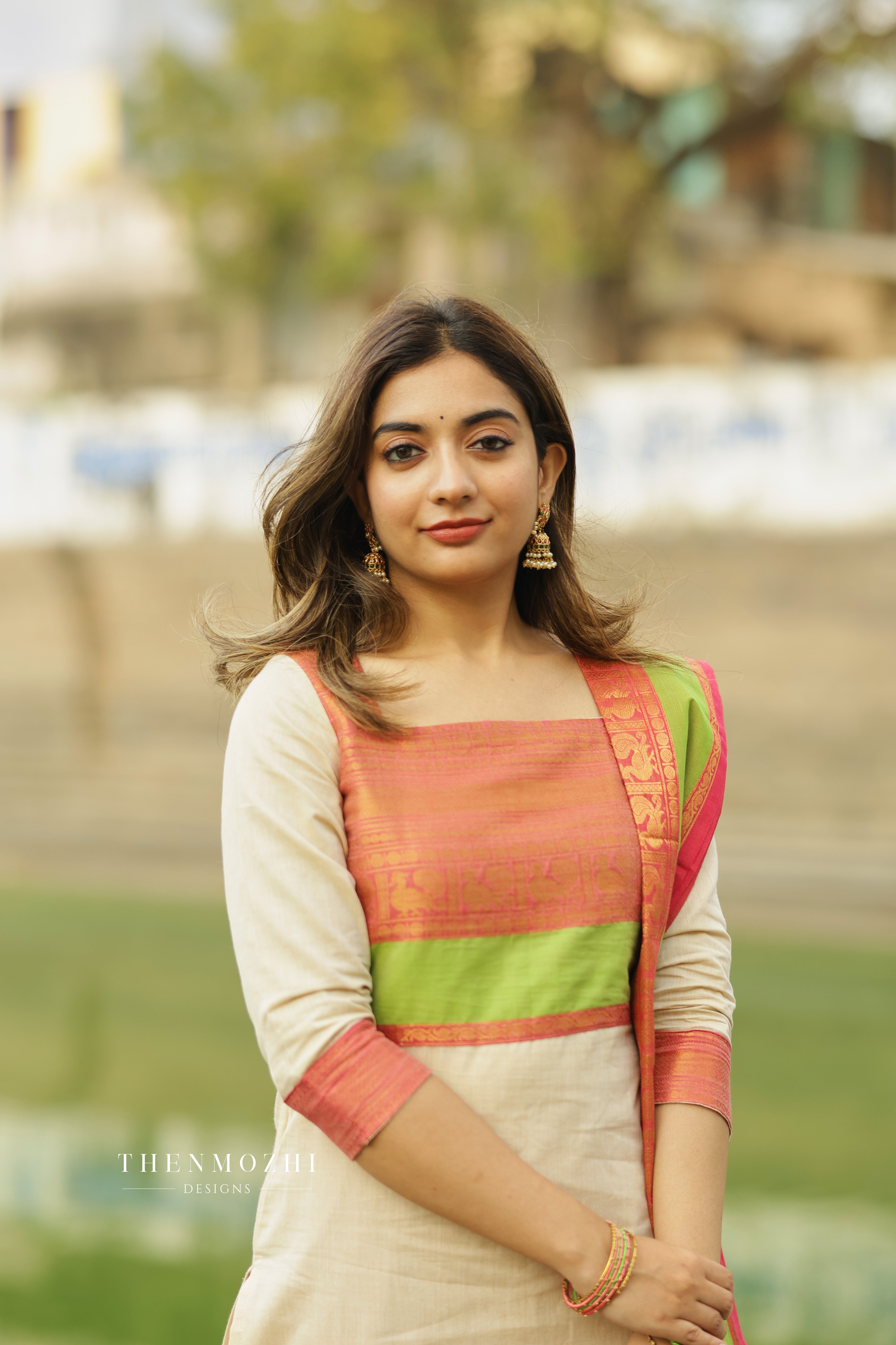 Half White Chettinad Cotton Salwar