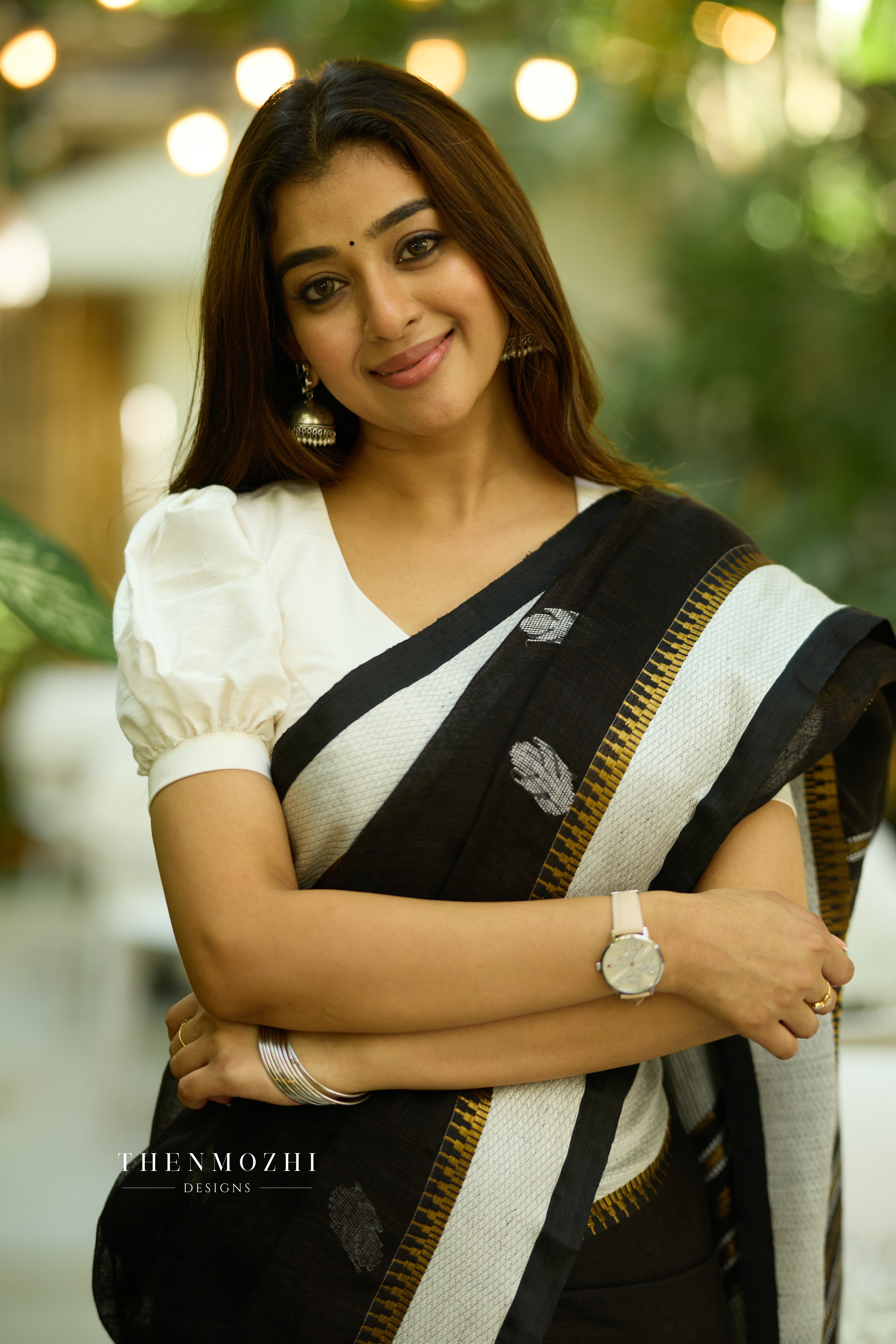 Black Linen Saree