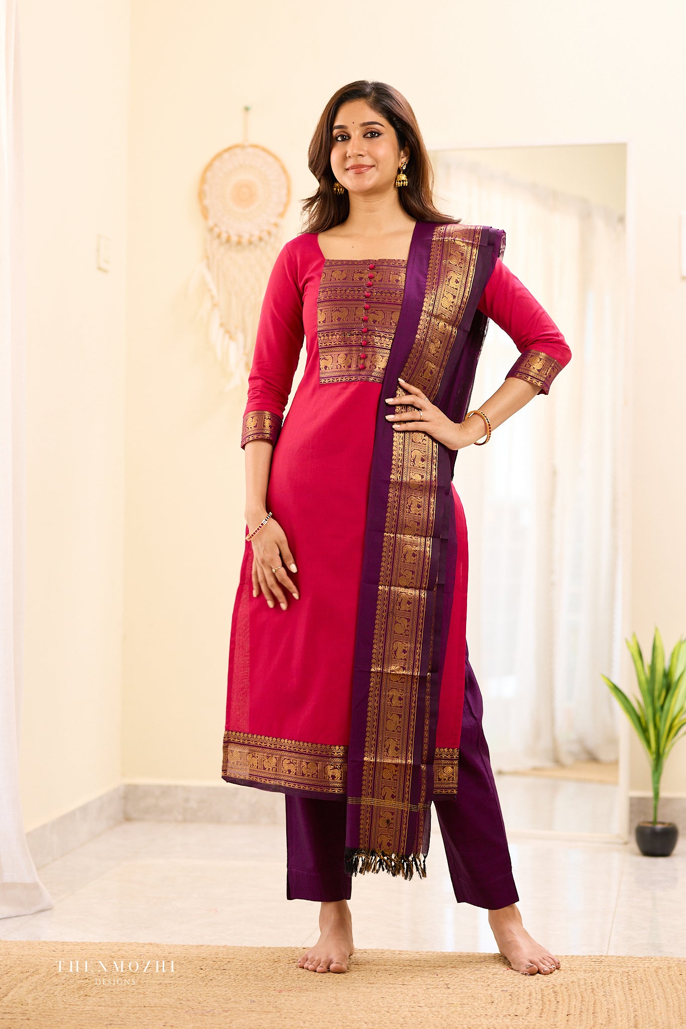 Pink with Purple Chettinad Salwar