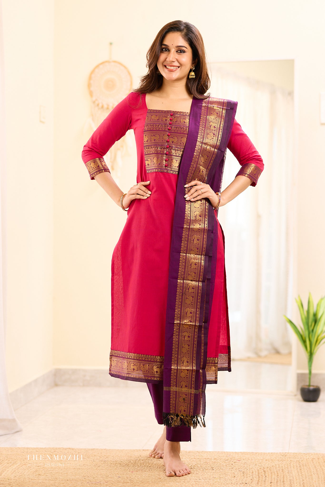 Pink with Purple Chettinad Salwar