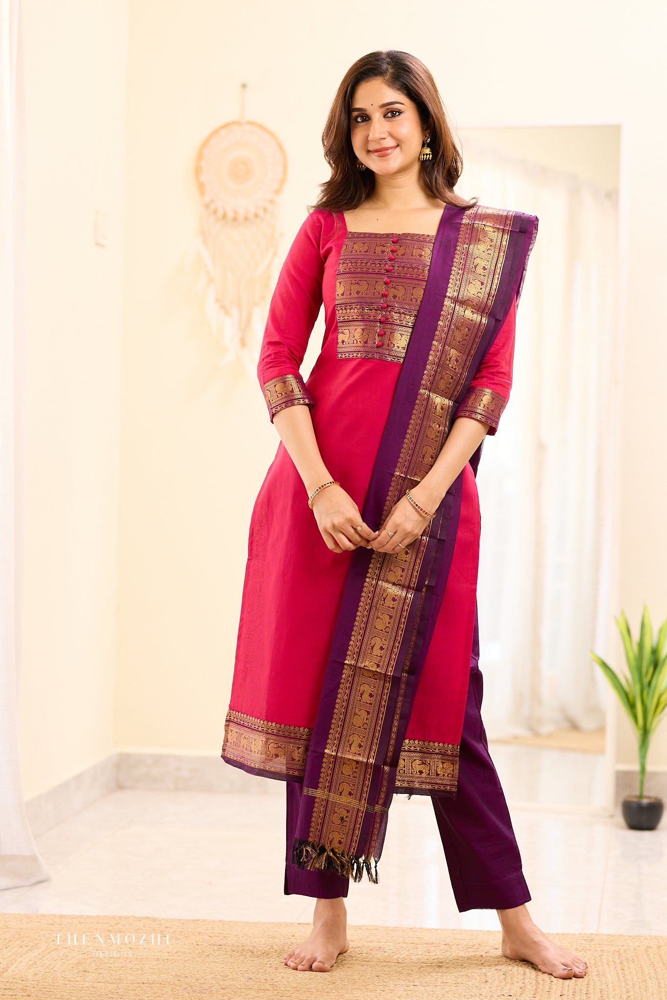 Pink with Purple Chettinad Salwar