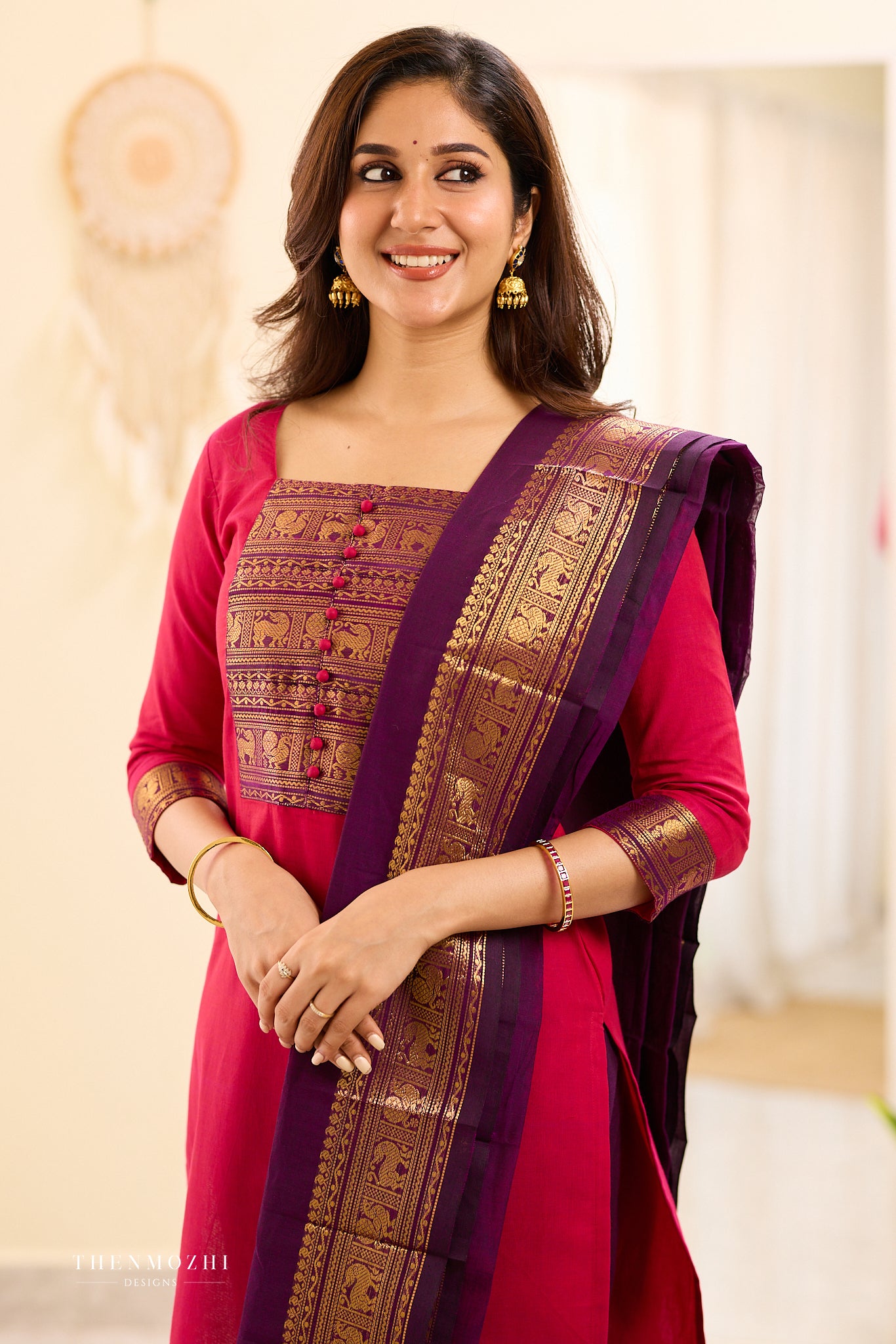 Pink with Purple Chettinad Salwar