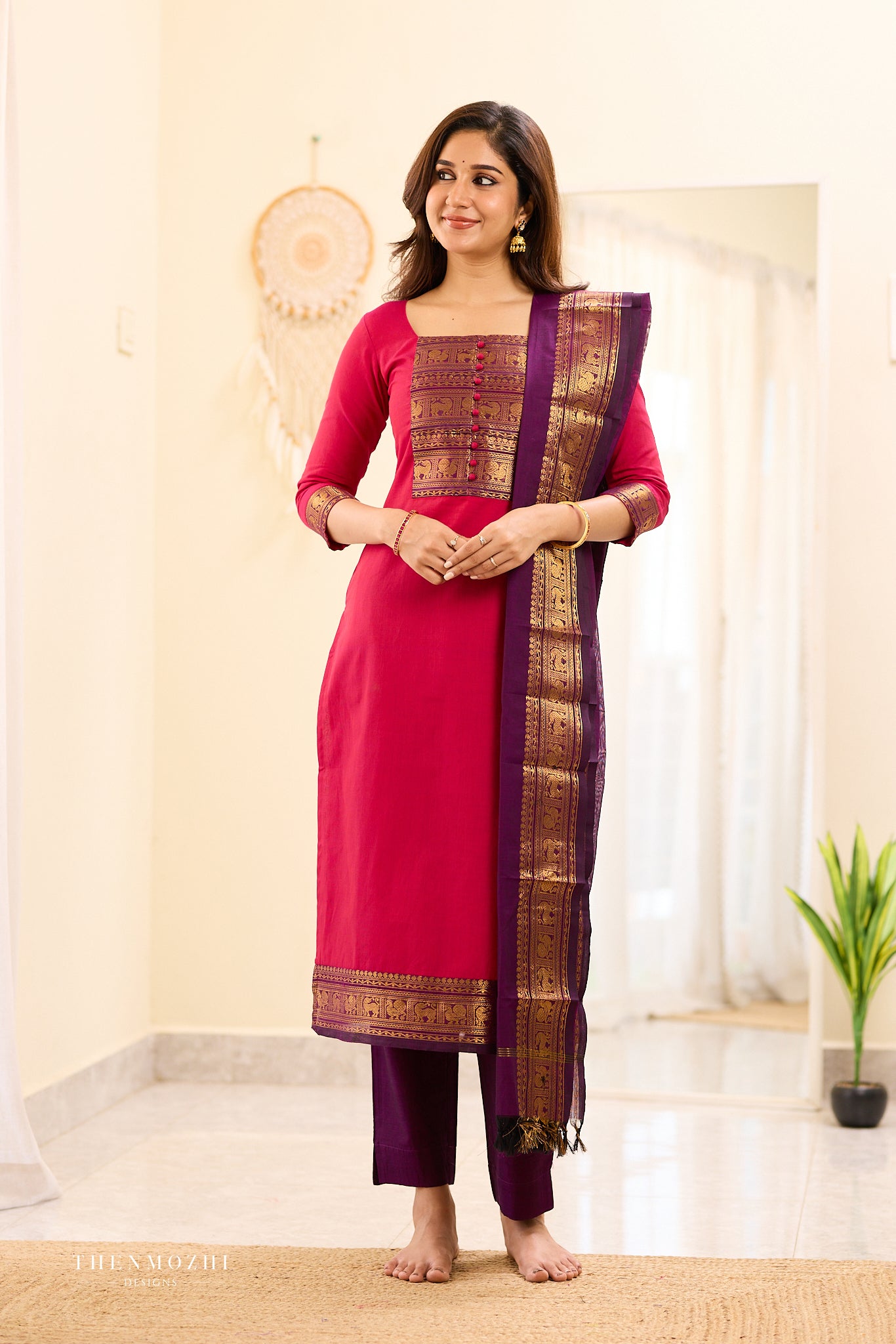Pink with Purple Chettinad Salwar