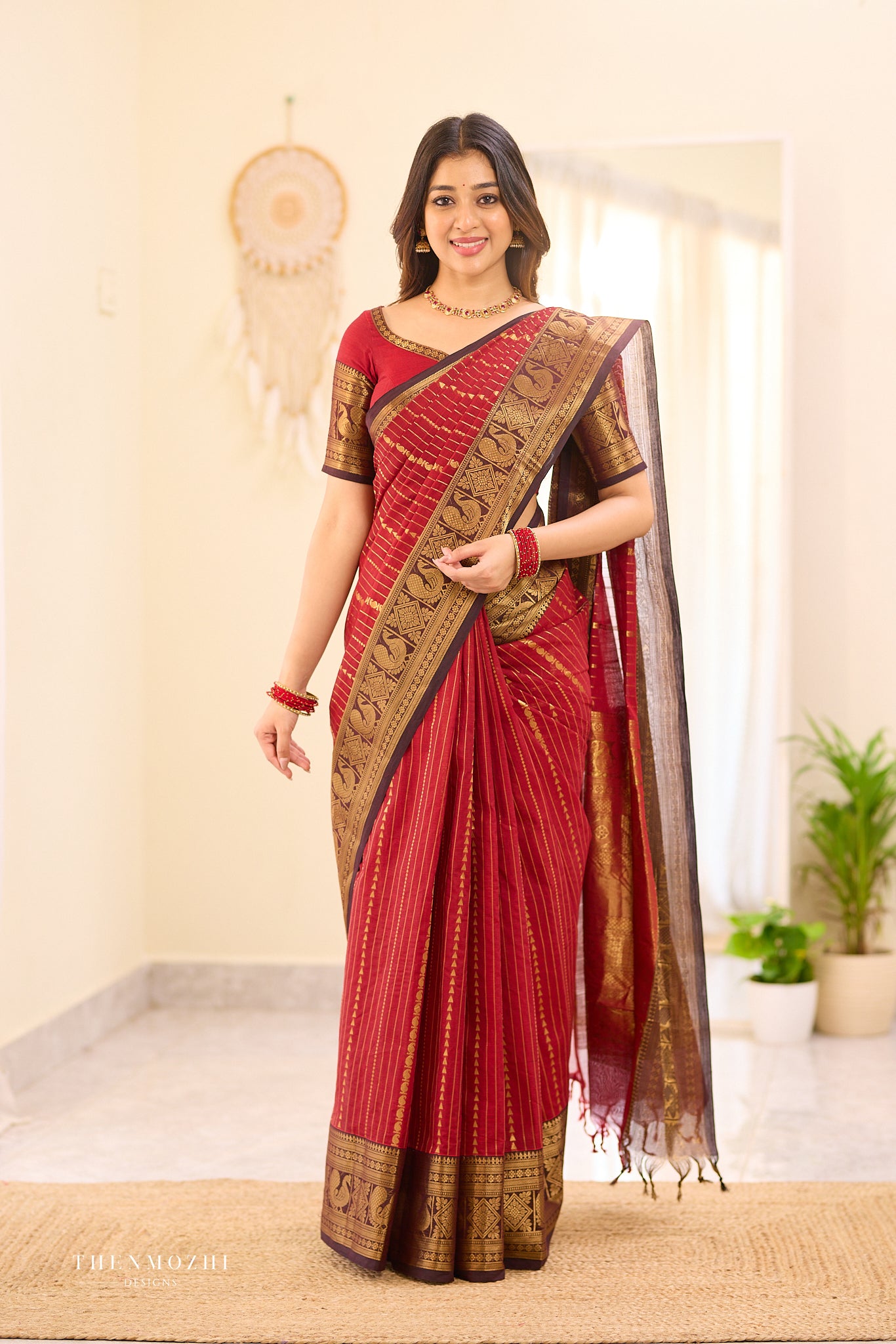 Red Lava Chettinad Cotton Saree