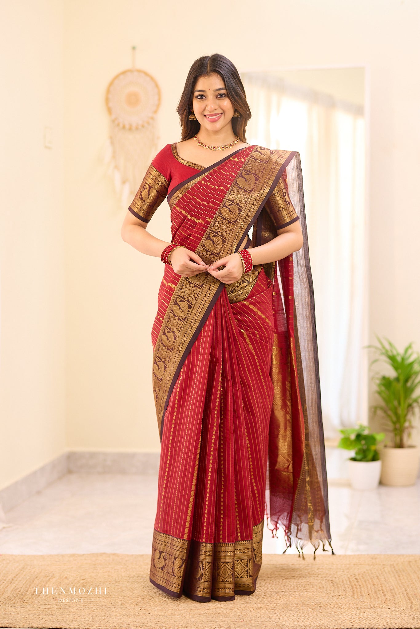 Red Lava Chettinad Cotton Saree