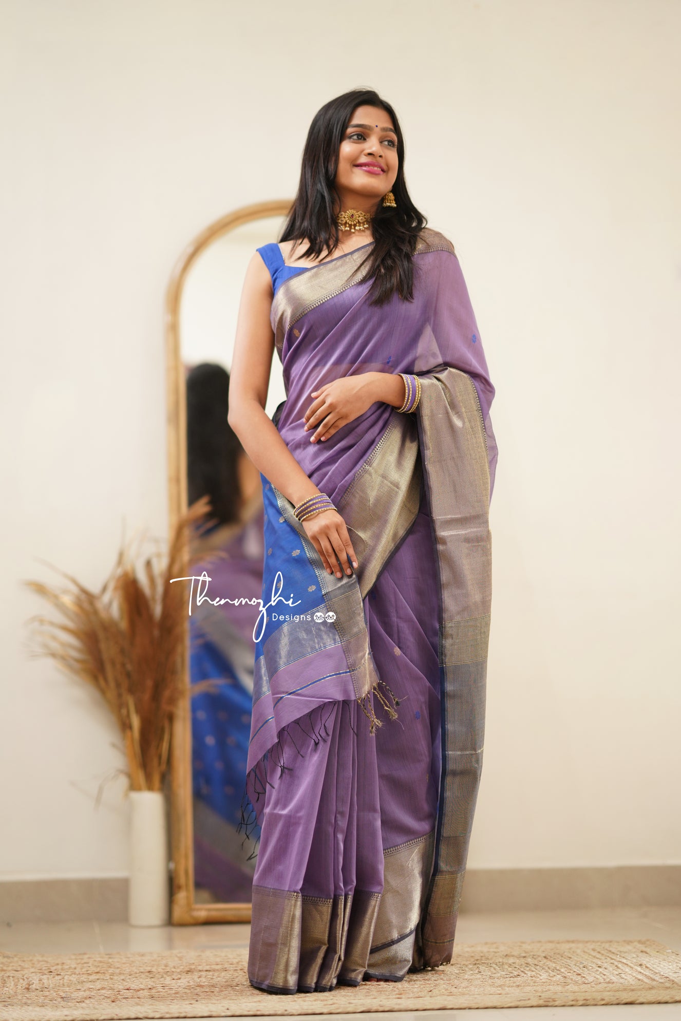 Dark Lilac with Blue Border