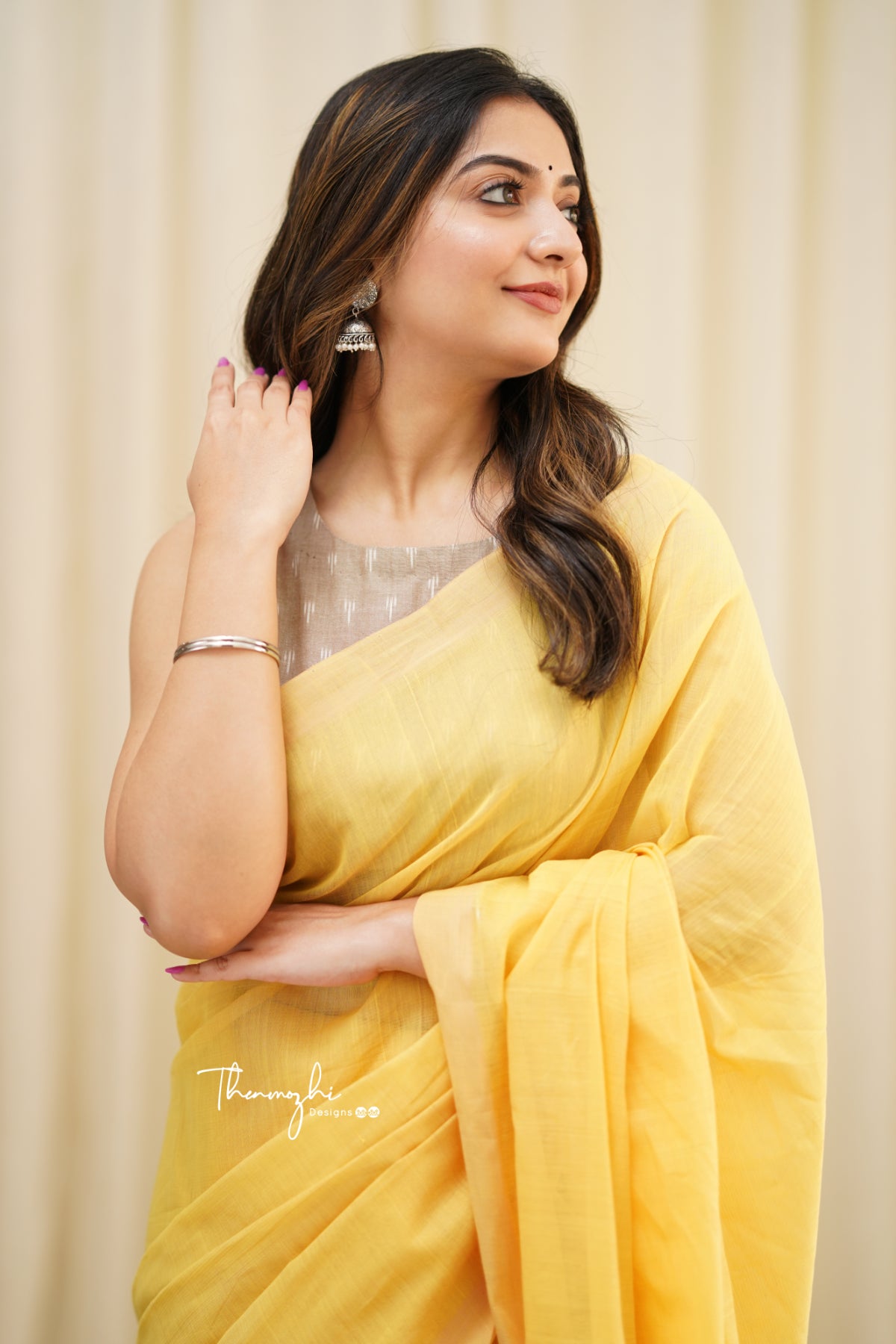 Yellow Canary - Yellow Mangalagiri Plain Cotton Saree