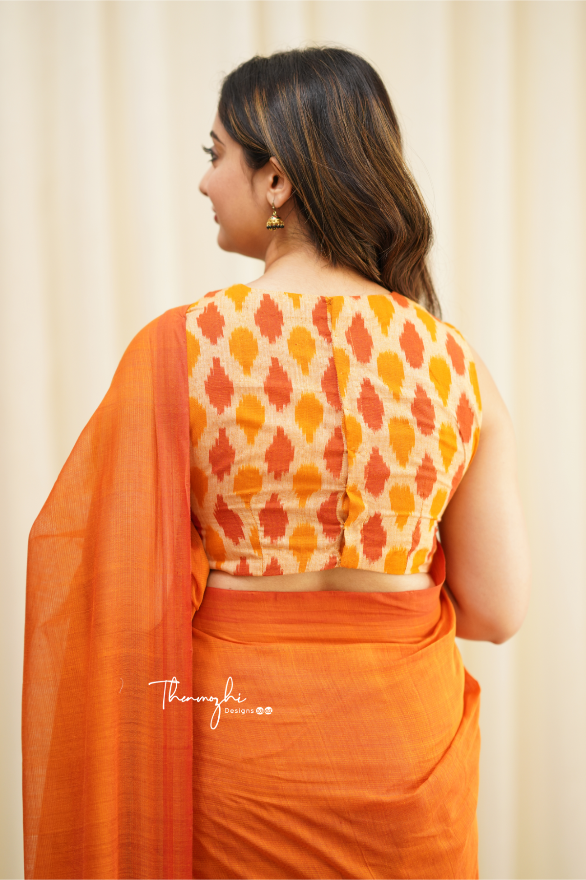 Orange Dove - Orange Mangalagiri Plain Cotton Saree