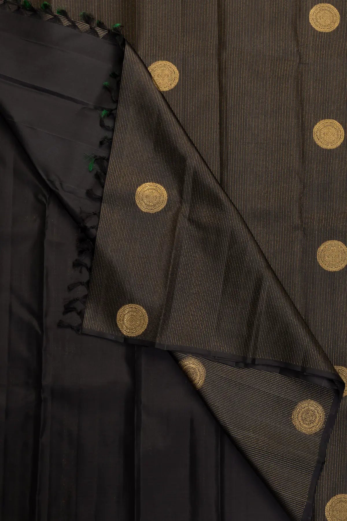 Black Pure Silk Kanjivaram Saree