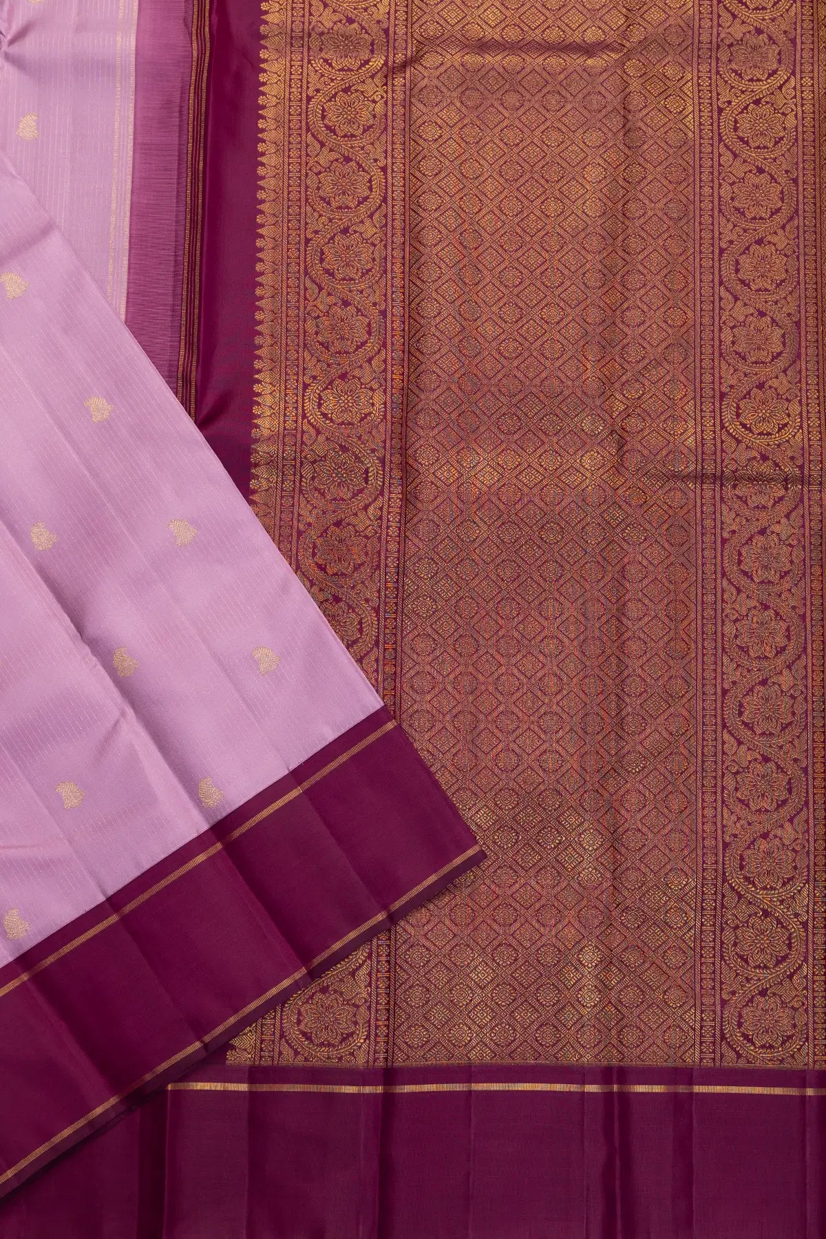 Lilac Kanjivaram Pure Silk Saree